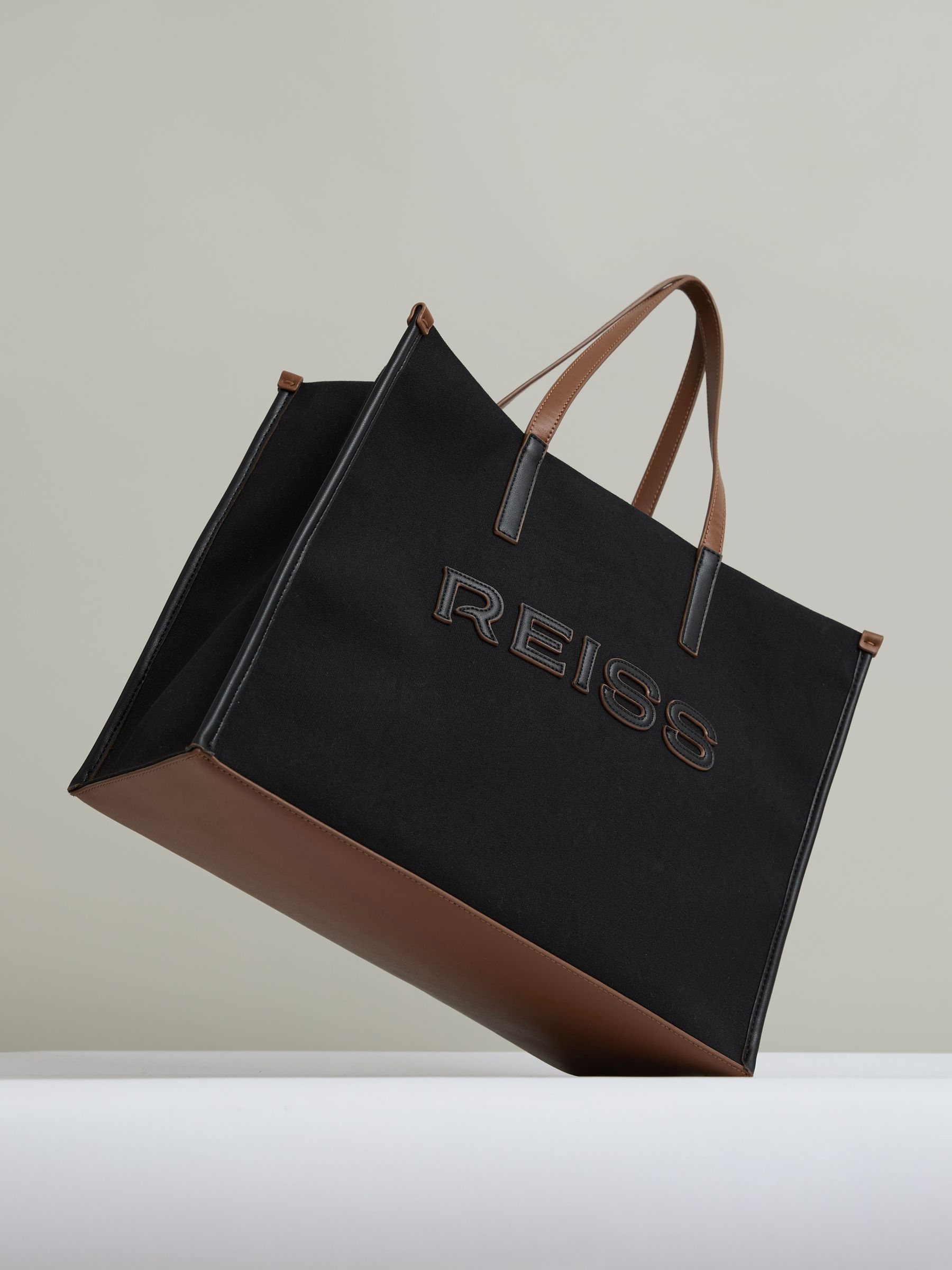 Canvas Logo Tote in Black - Image 3 of 4
