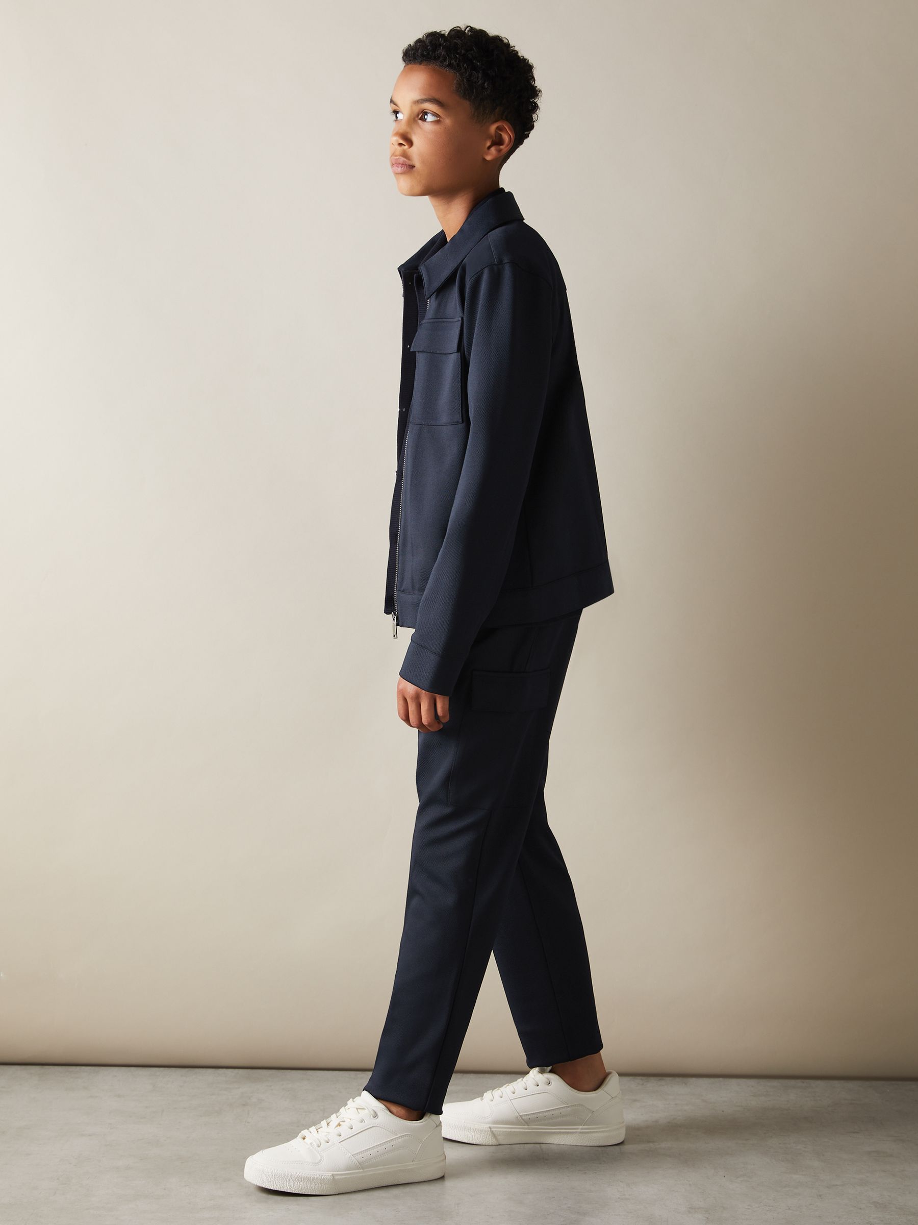 Twill Cargo Trousers in Navy - Image 2 of 3