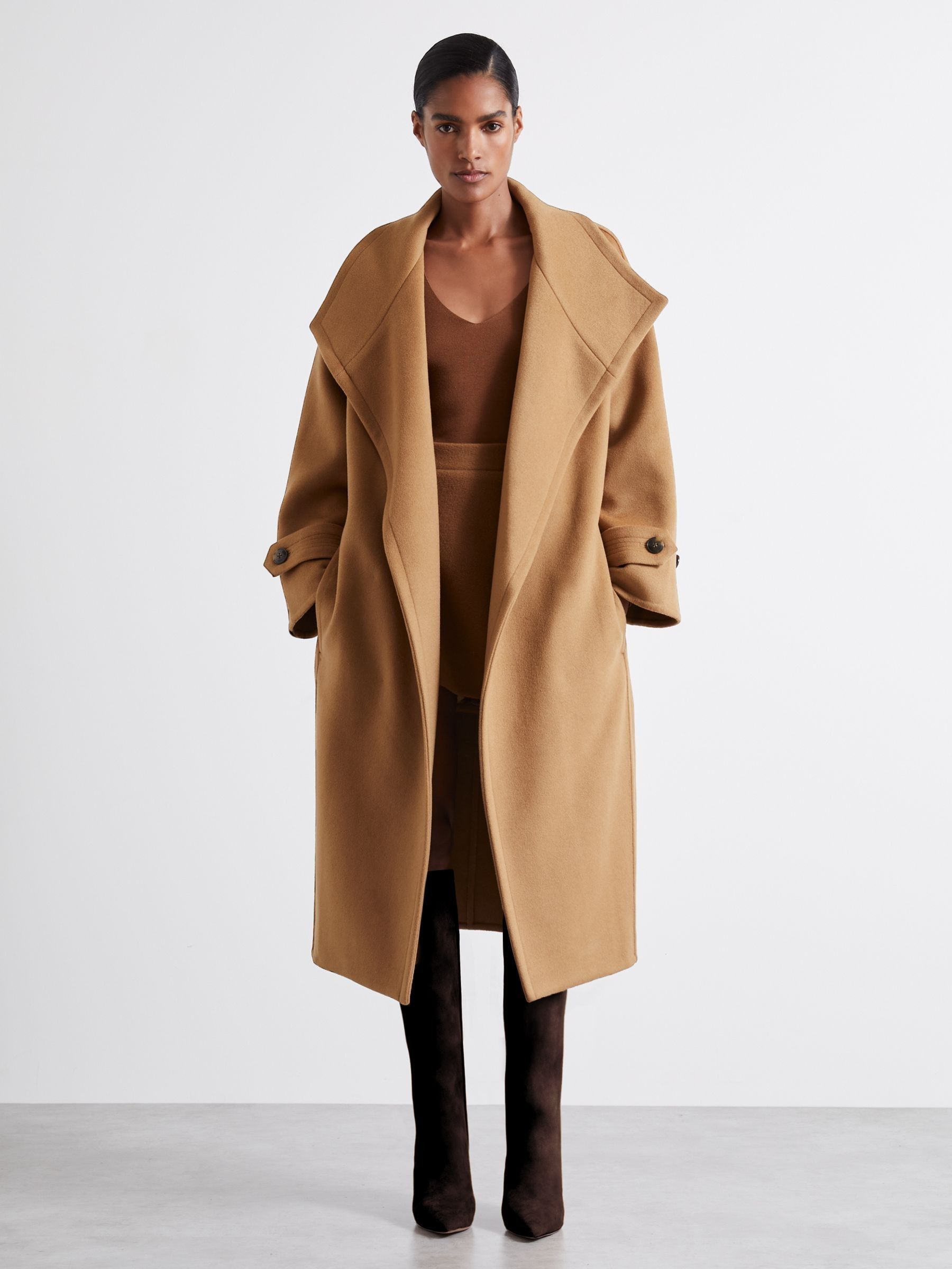 Atelier Blindseam Wool and Cashmere Coat in Camel - Image 1 of 6
