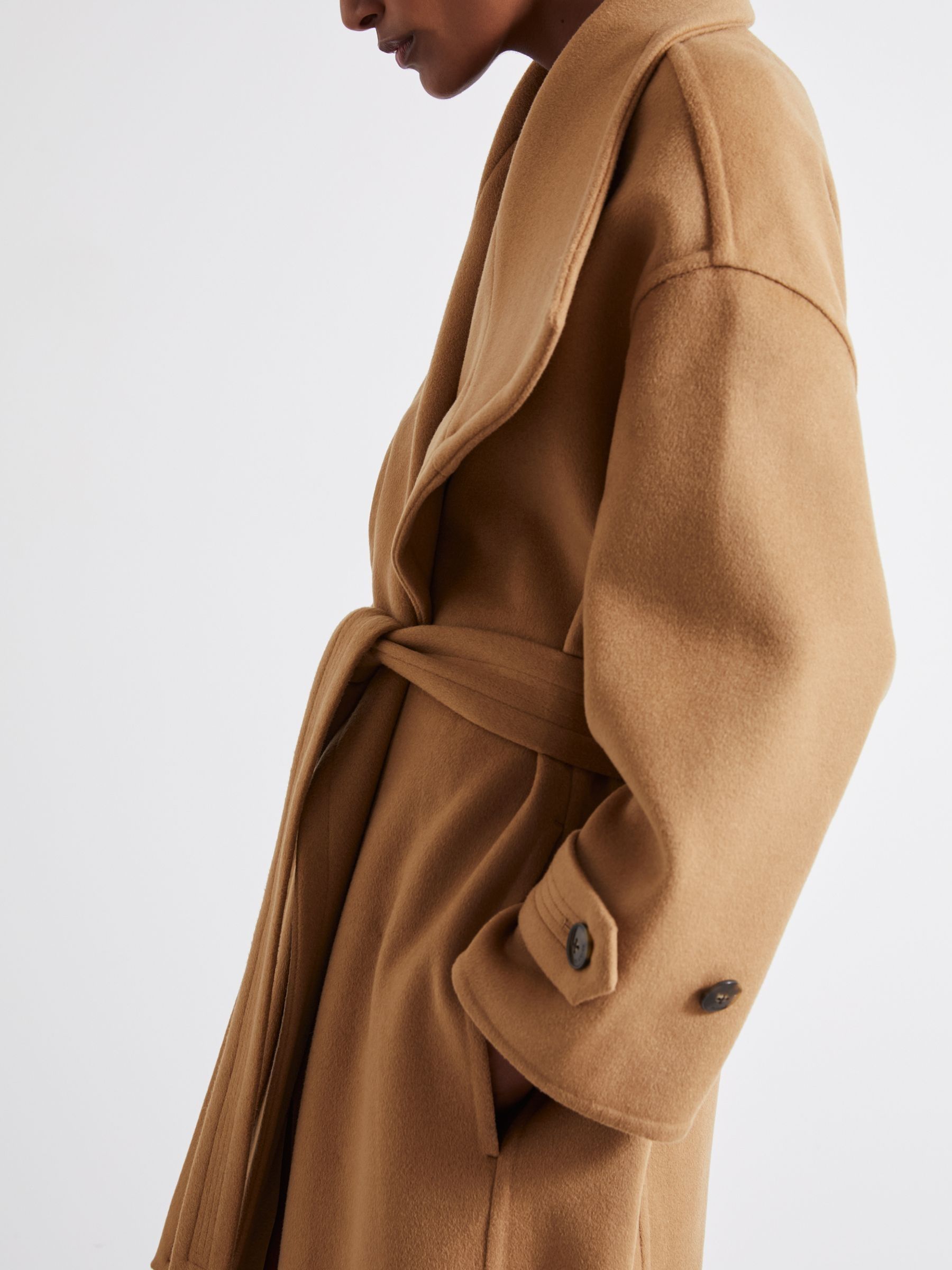 Atelier Blindseam Wool and Cashmere Coat in Camel - Image 3 of 6