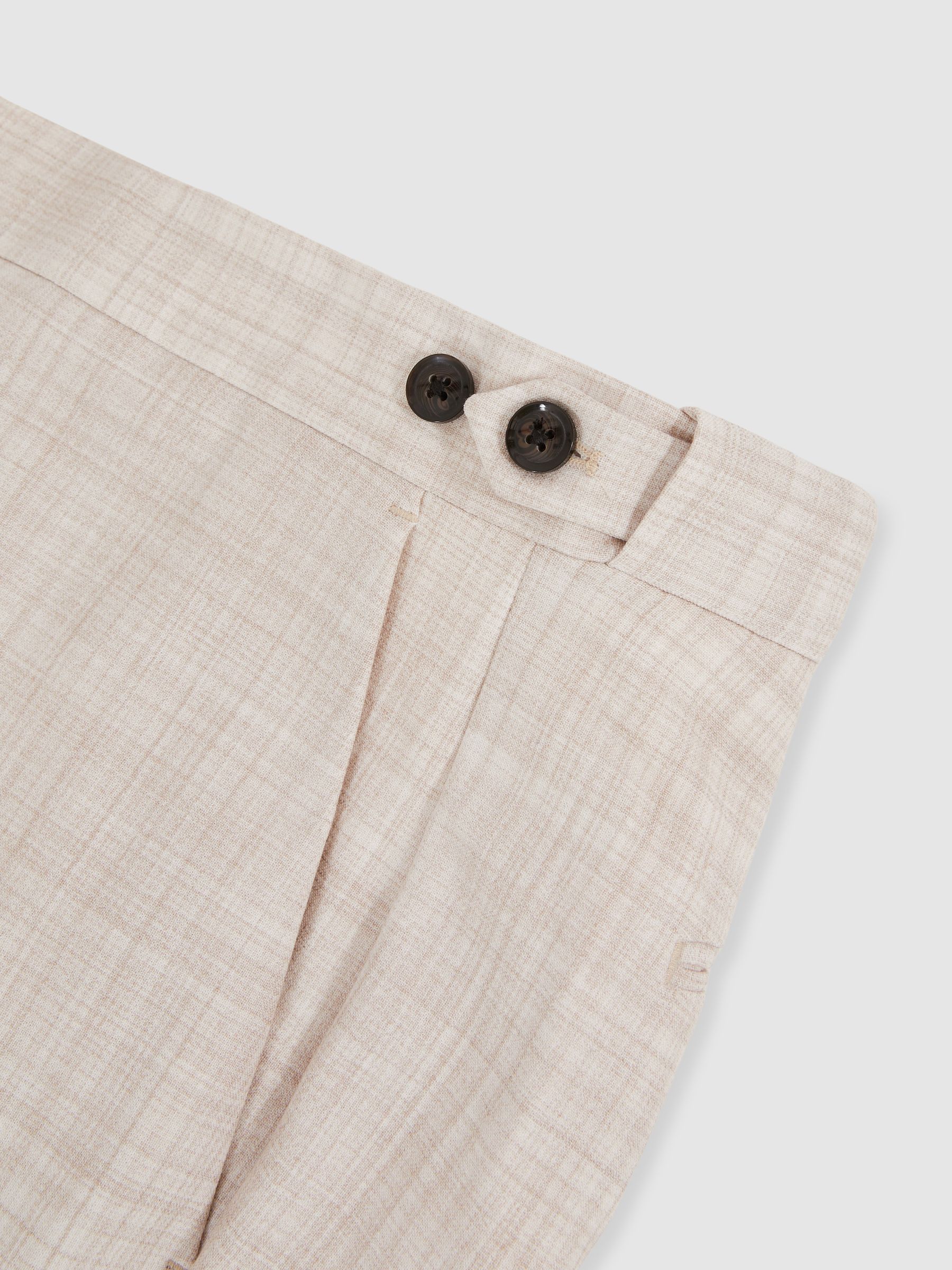 Check Regular-Fit Suit Trousers in Stone - Image 6 of 6