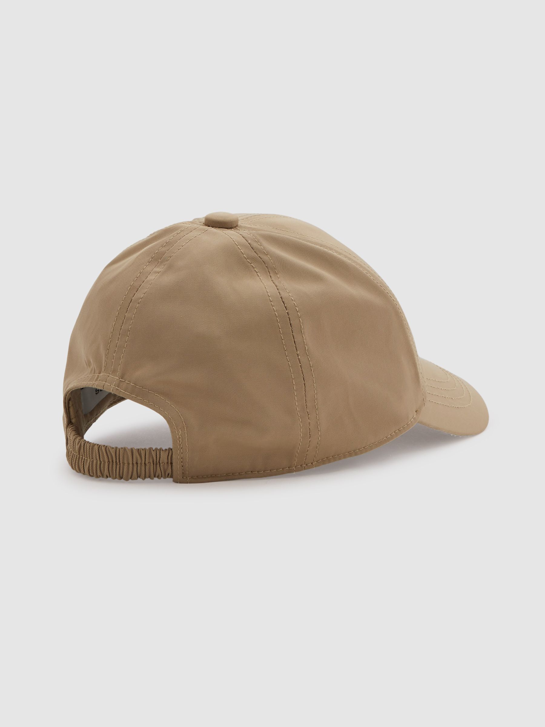 Elasticated Back Baseball Cap in Cream - Image 3 of 4