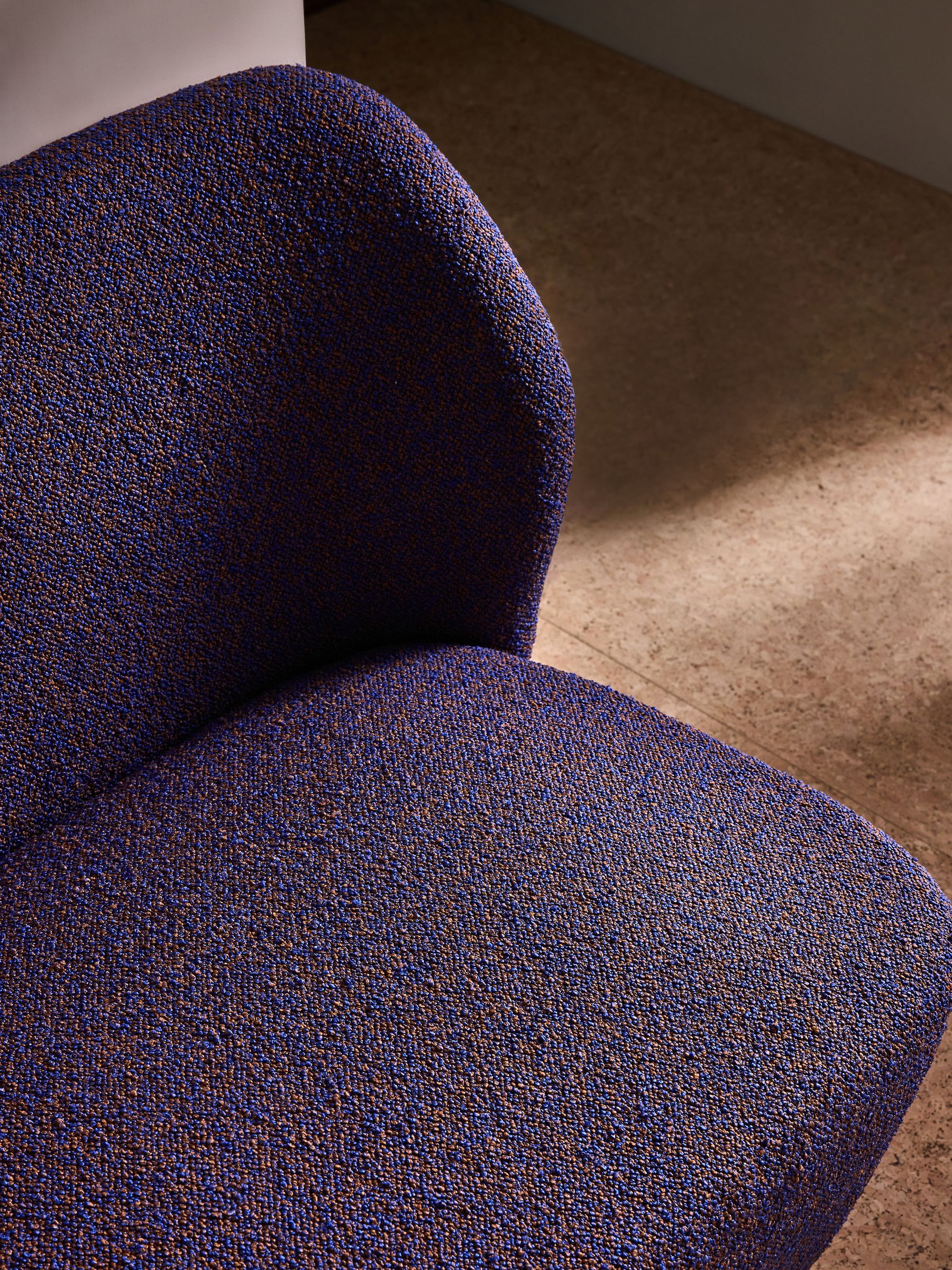 Topeka Small 2 Seater Sofa in Cobalt Blue Pax Boucle - Image 5 of 7