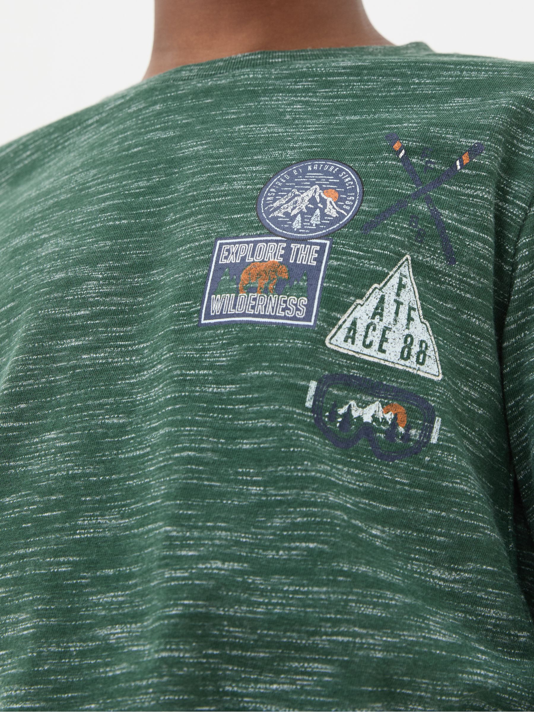 Dark Green Explore Ski T-Shirt - Image 3 of 5