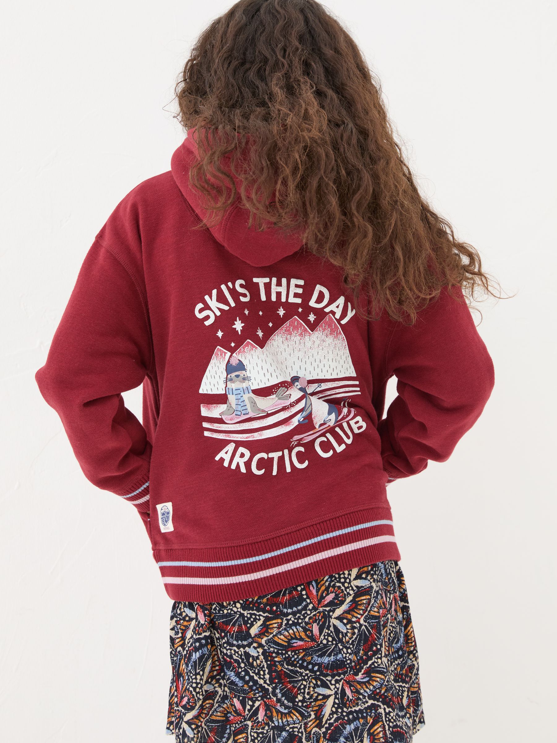 Berry Pink Penguin Popover Hoodie - Image 2 of 5
