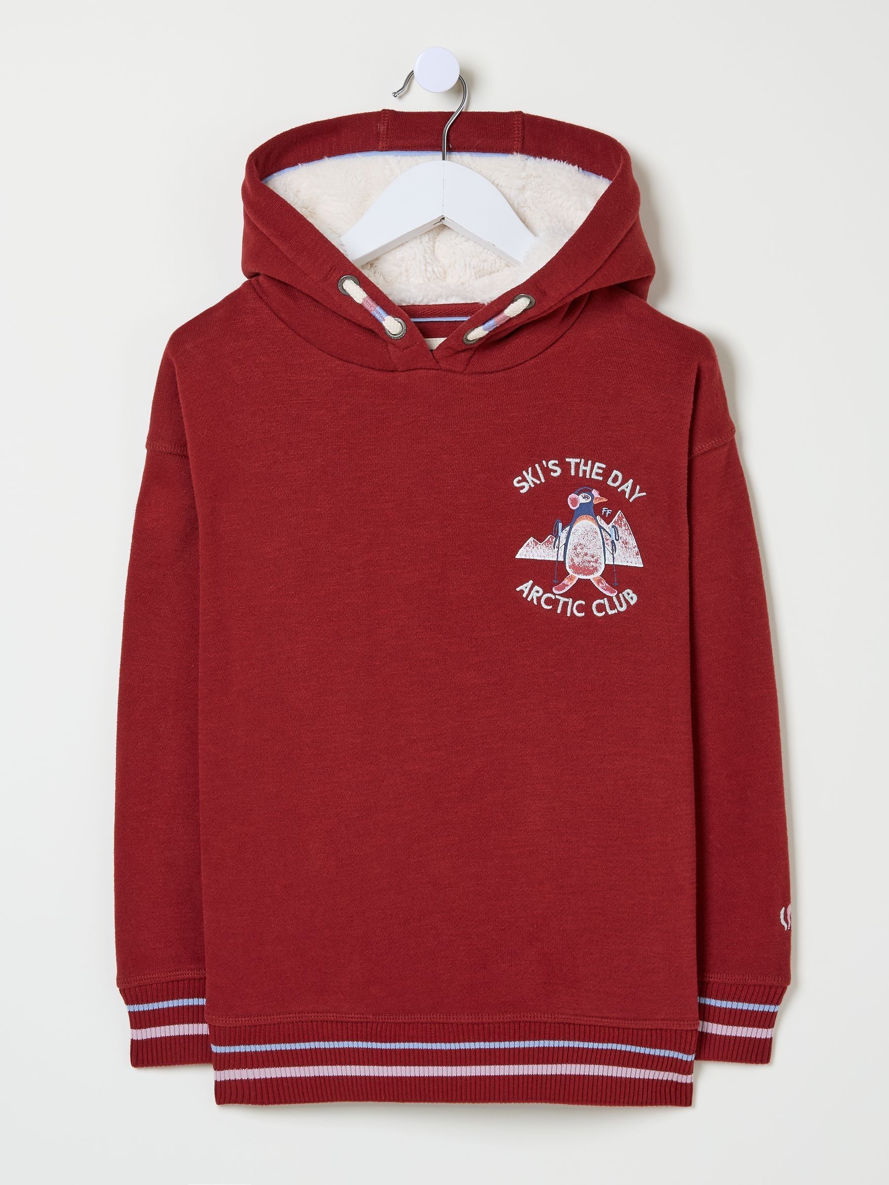 Berry Pink Penguin Popover Hoodie - Image 4 of 5