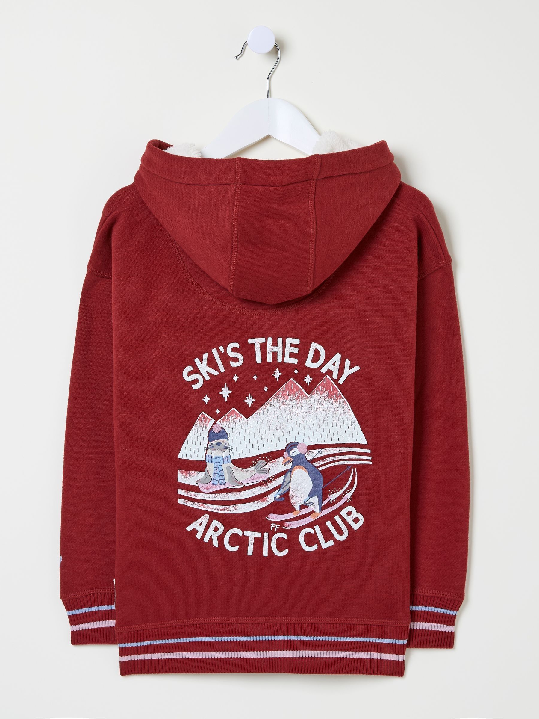 Berry Pink Penguin Popover Hoodie - Image 5 of 5