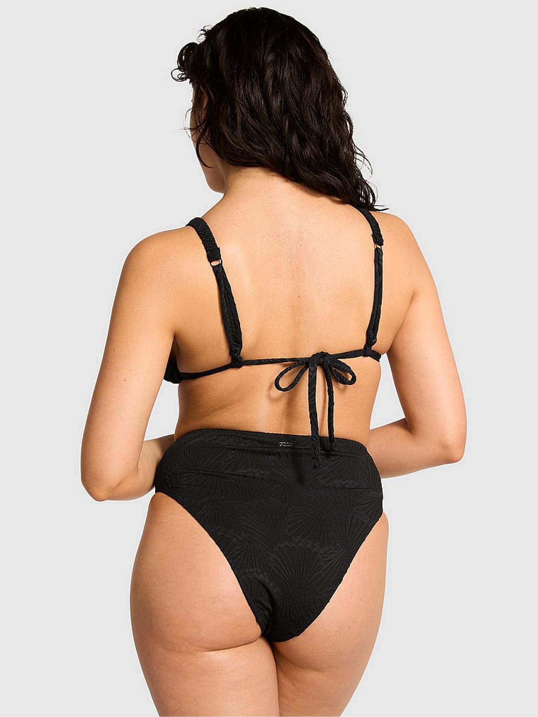 Pure Black Triangle Swim Bikini Top - Image 2 of 4