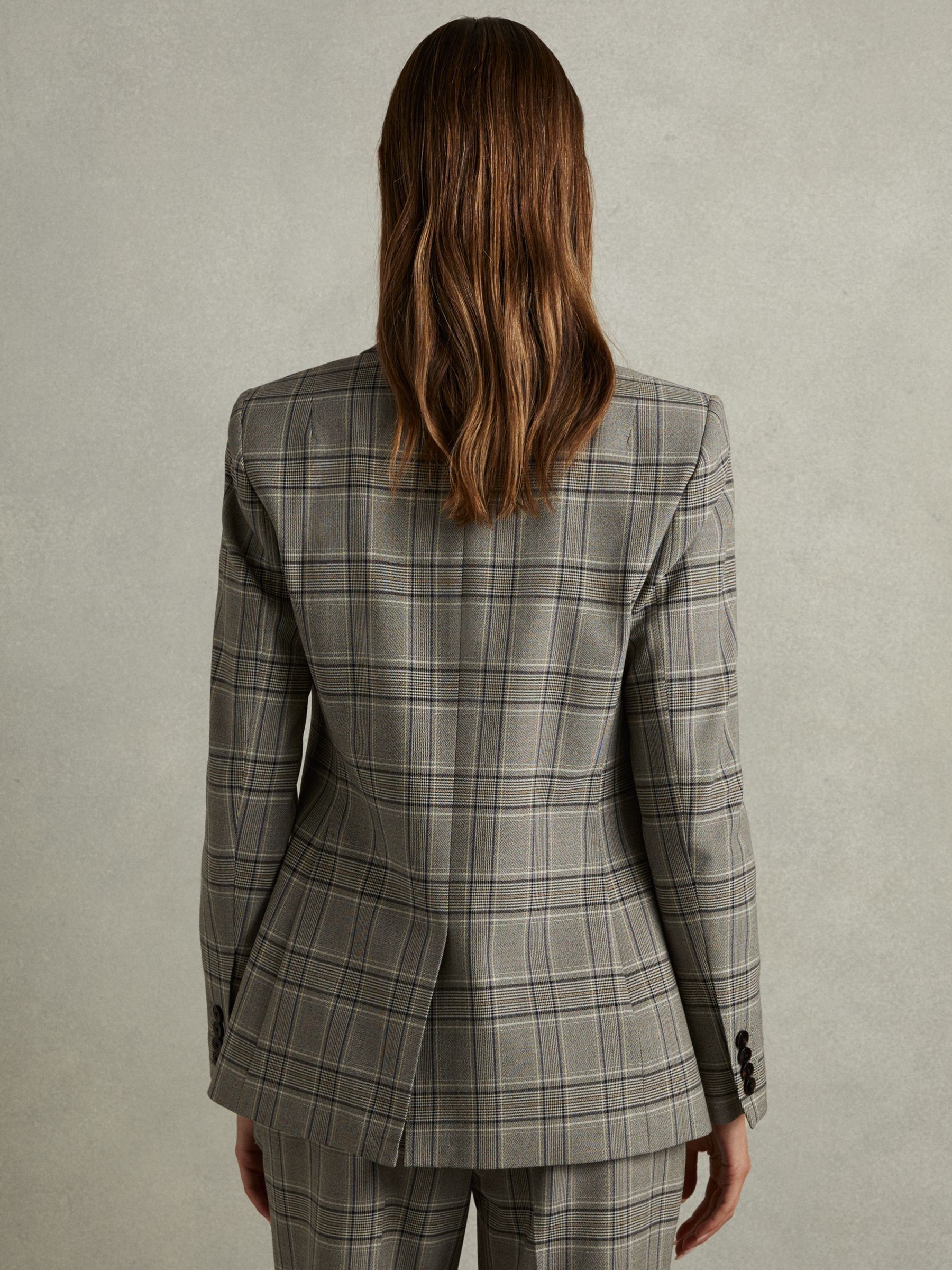 Checked Slim Fit Suit Blazer in Grey Check - Image 5 of 6