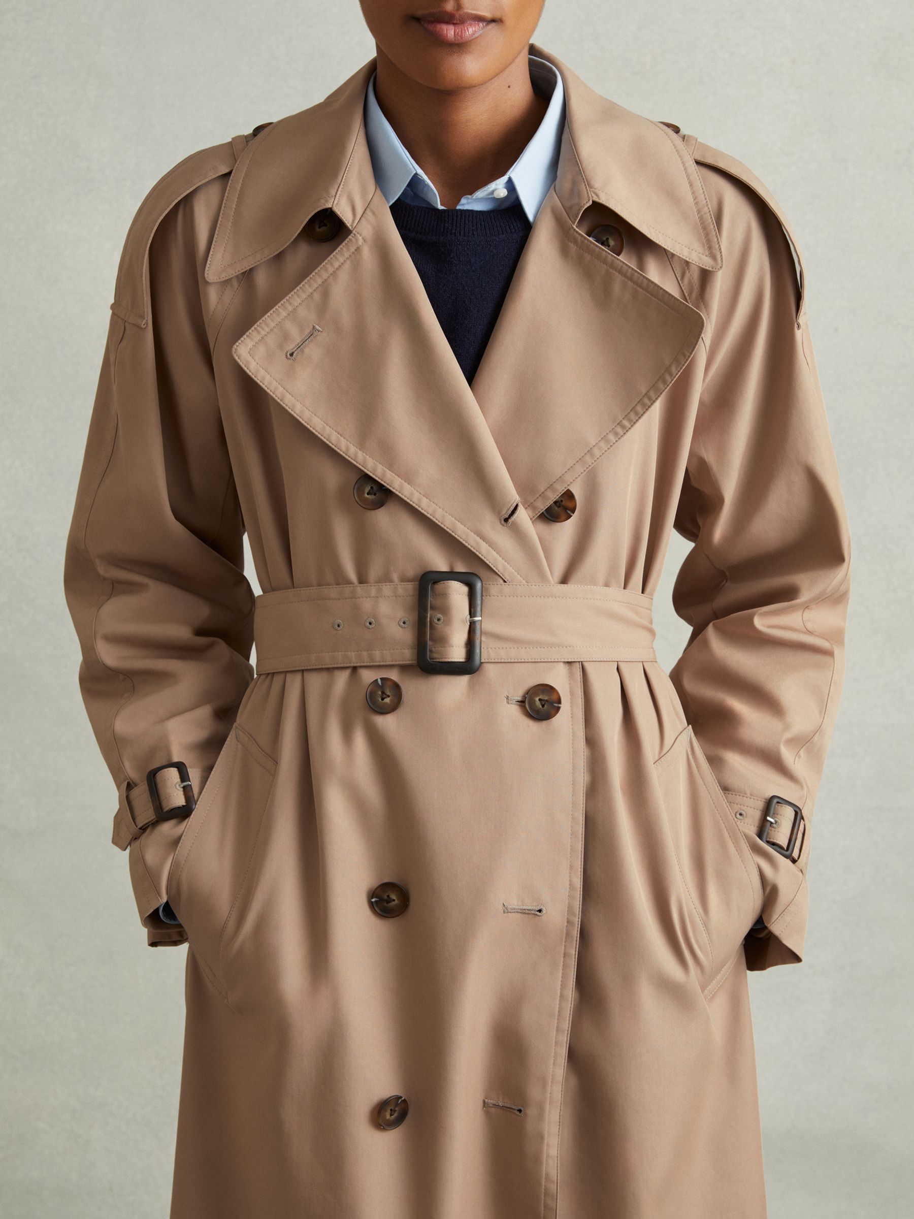 【一部予約販売】 Belted Breasted Double Camel Jenna Reiss Trench REISS | Coat ジャケット・アウター