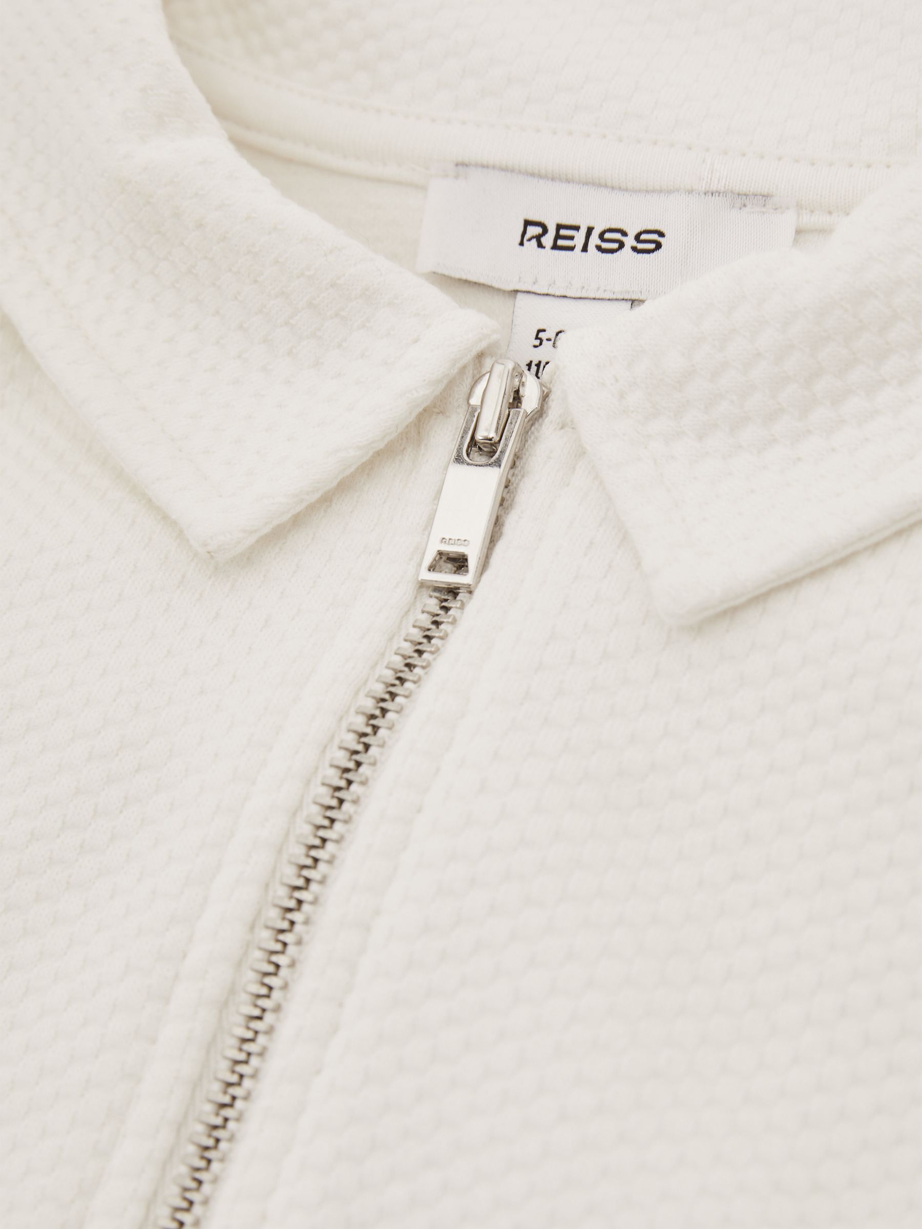 3-9 yrs Textured Half-Zip Polo Shirt in Off White - Image 4 of 4