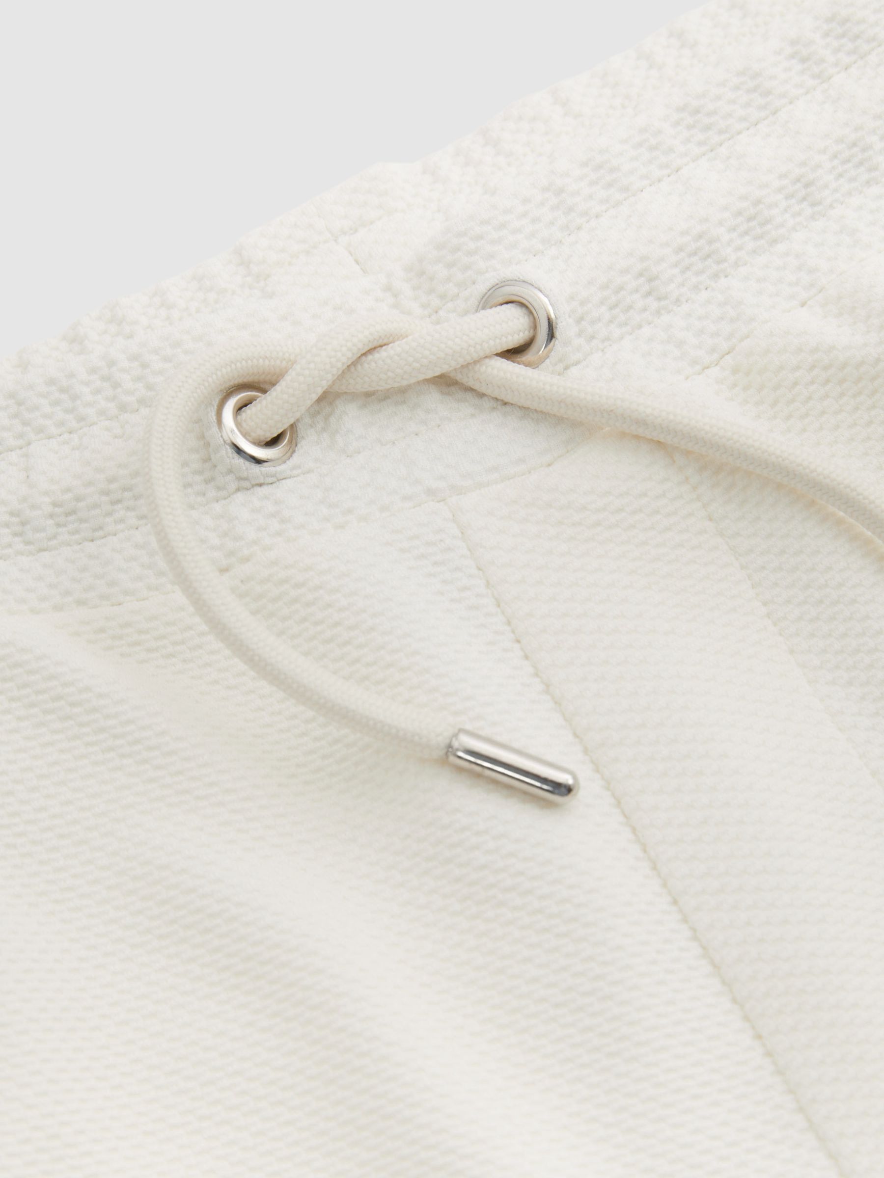 Textured Drawstring Shorts in Off White - Image 5 of 5
