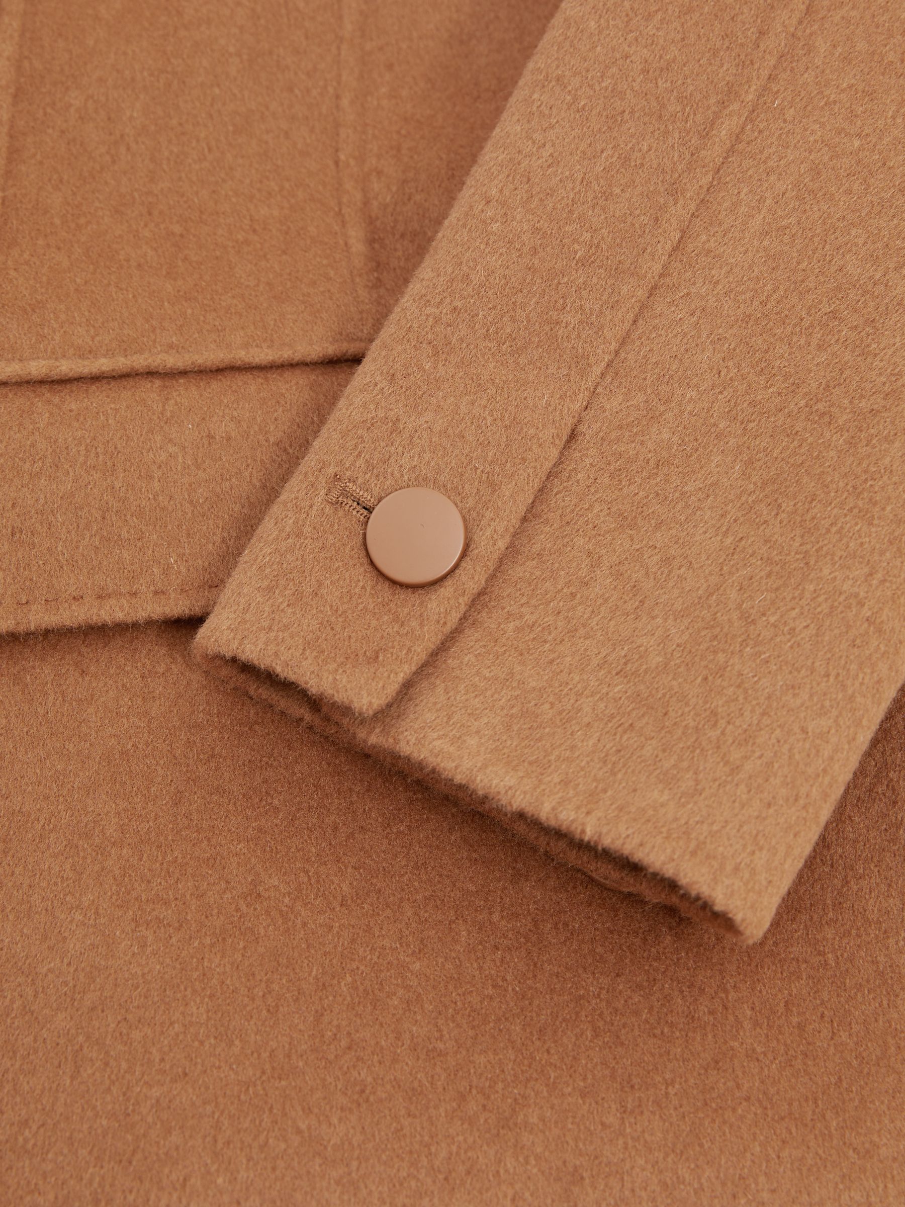 Wool-Blend Double-Breasted Blindseam Coat in Toffee - Image 6 of 6