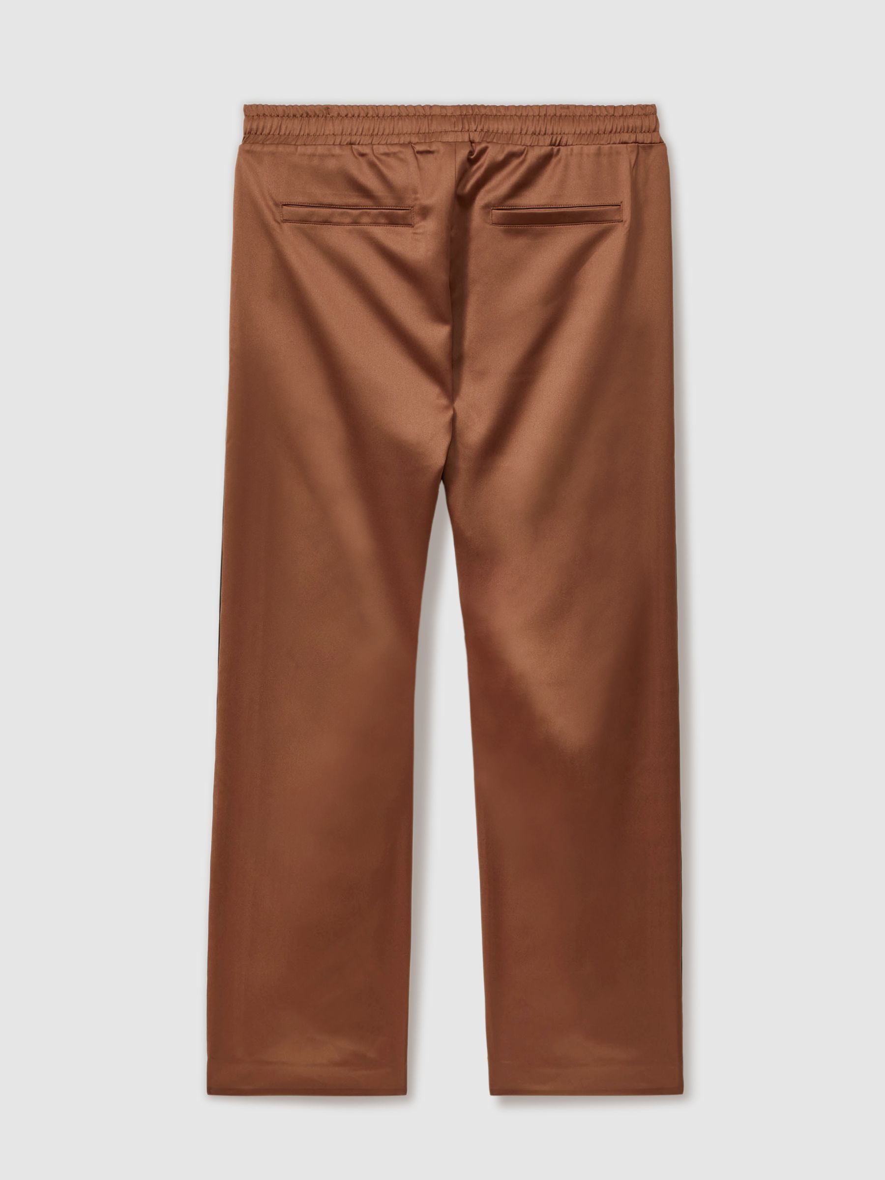 Basa Tobacco/Ecru Che Satin Effect Colourblock Drawstring Trousers - image 5