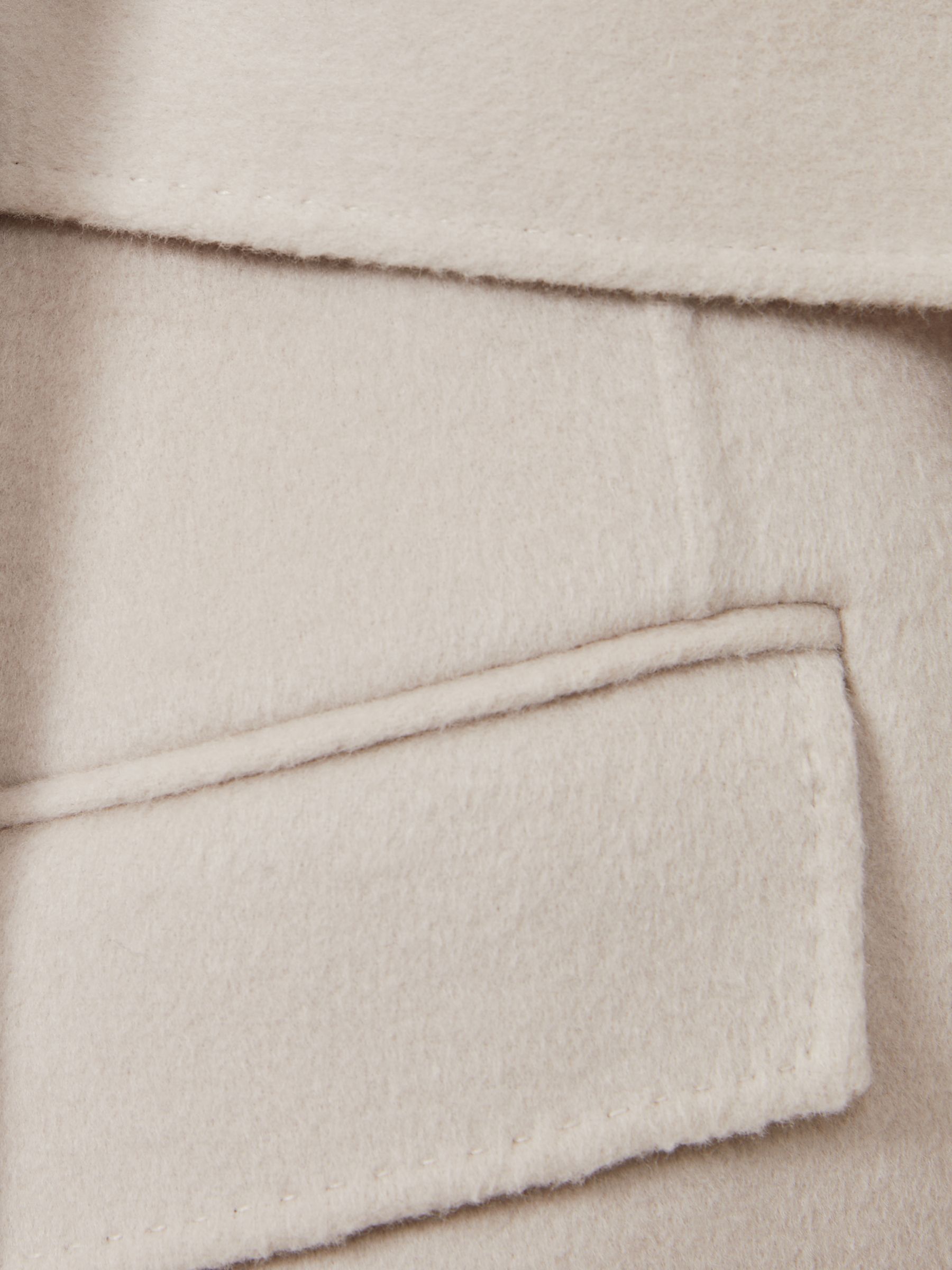 Wool-Blend Double-Breasted Blindseam Coat in Neutral - Image 7 of 7