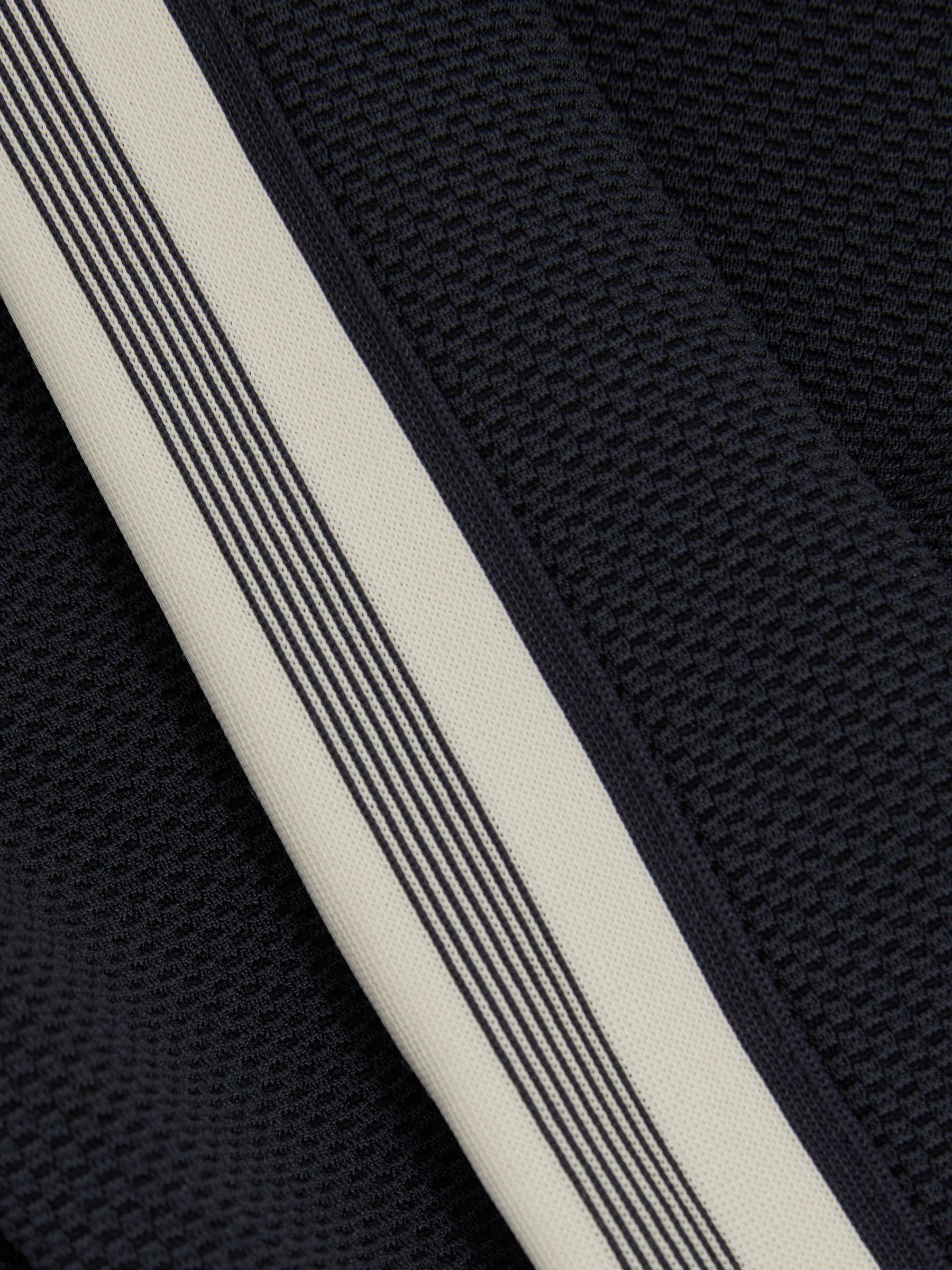 Textured Stripe Half-Zip Funnel Neck Sweatshirt in Navy - Image 5 of 5