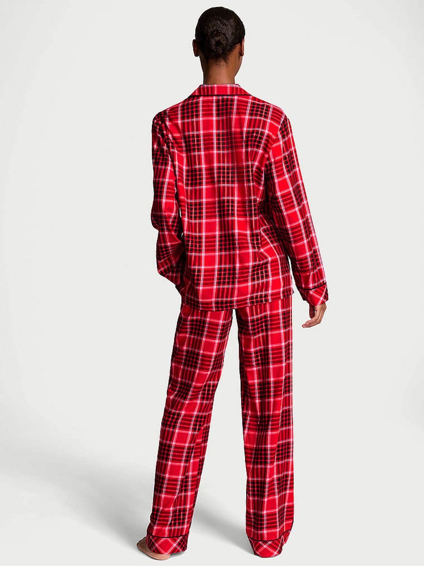 Lipstick Lovely Plaid Red Flannel Long Pyjama Set - Image 2 of 4