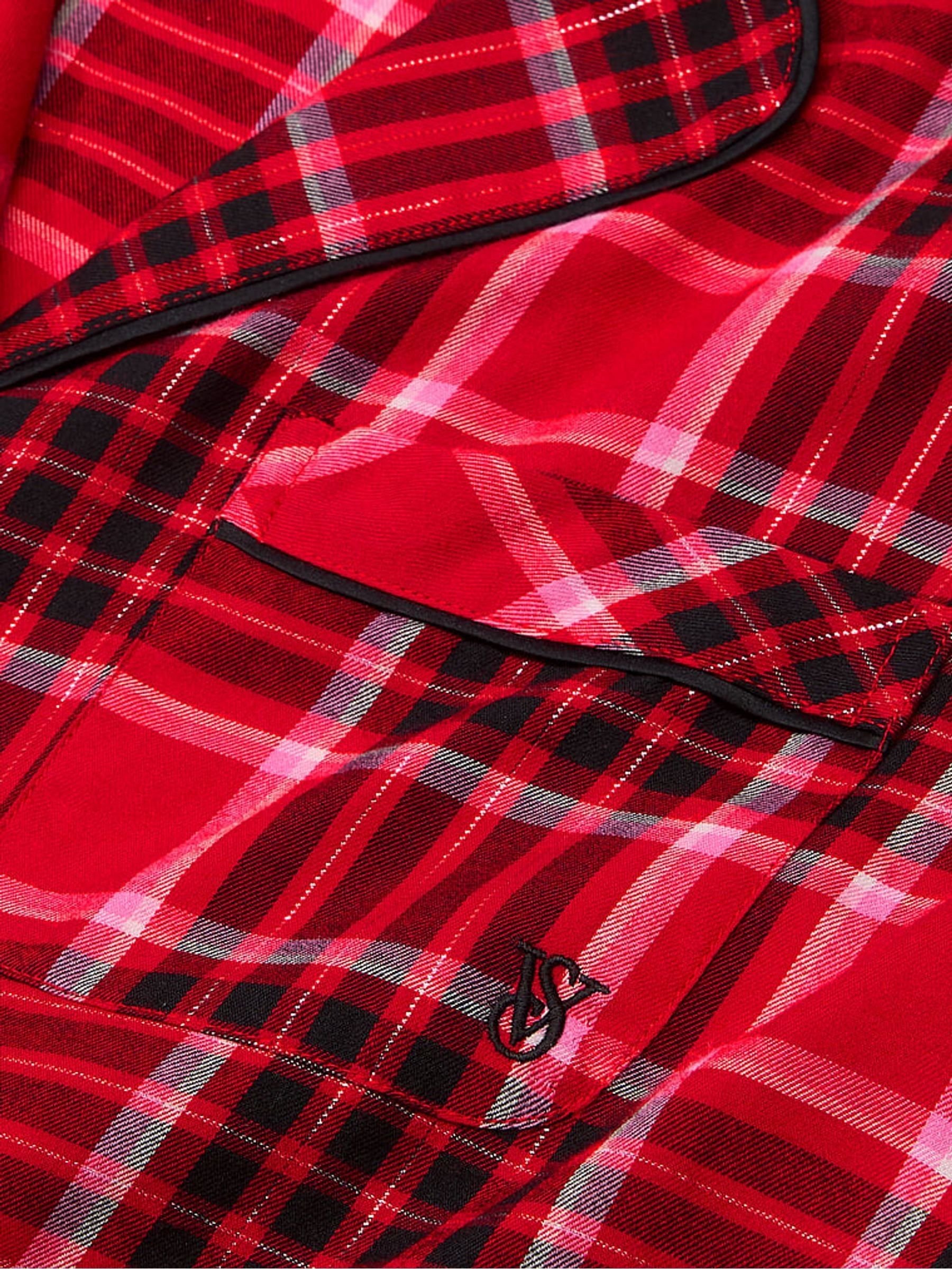 Lipstick Lovely Plaid Red Flannel Long Pyjama Set - Image 4 of 4