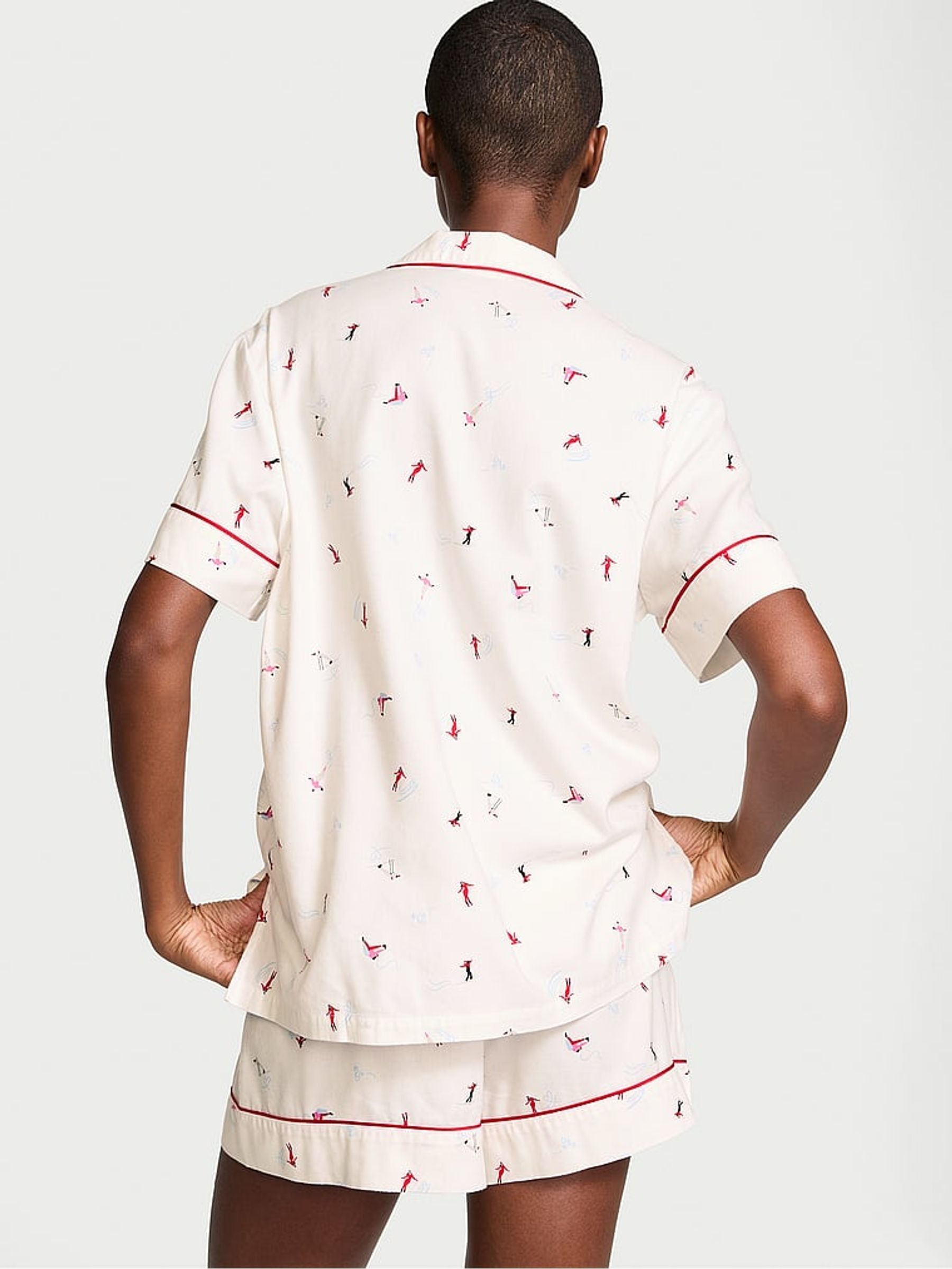 VS Skiers White Flannel Short Pyjama Set - Image 2 of 3