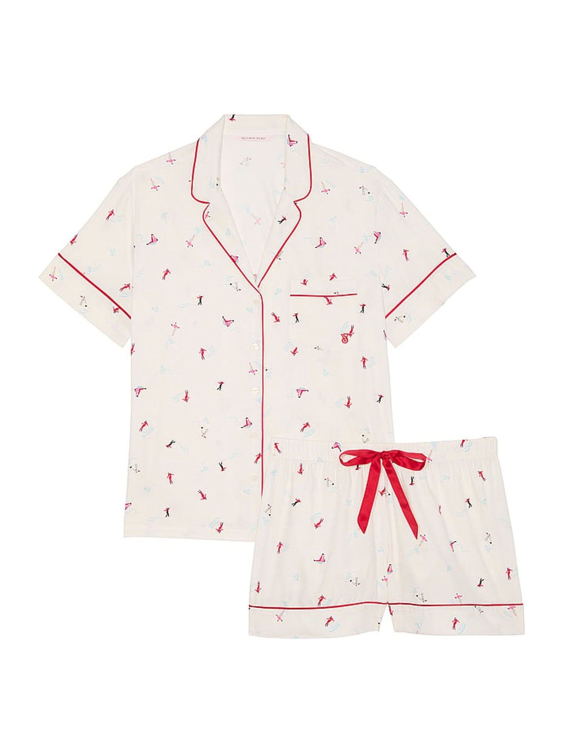 VS Skiers White Flannel Short Pyjama Set - Image 3 of 3