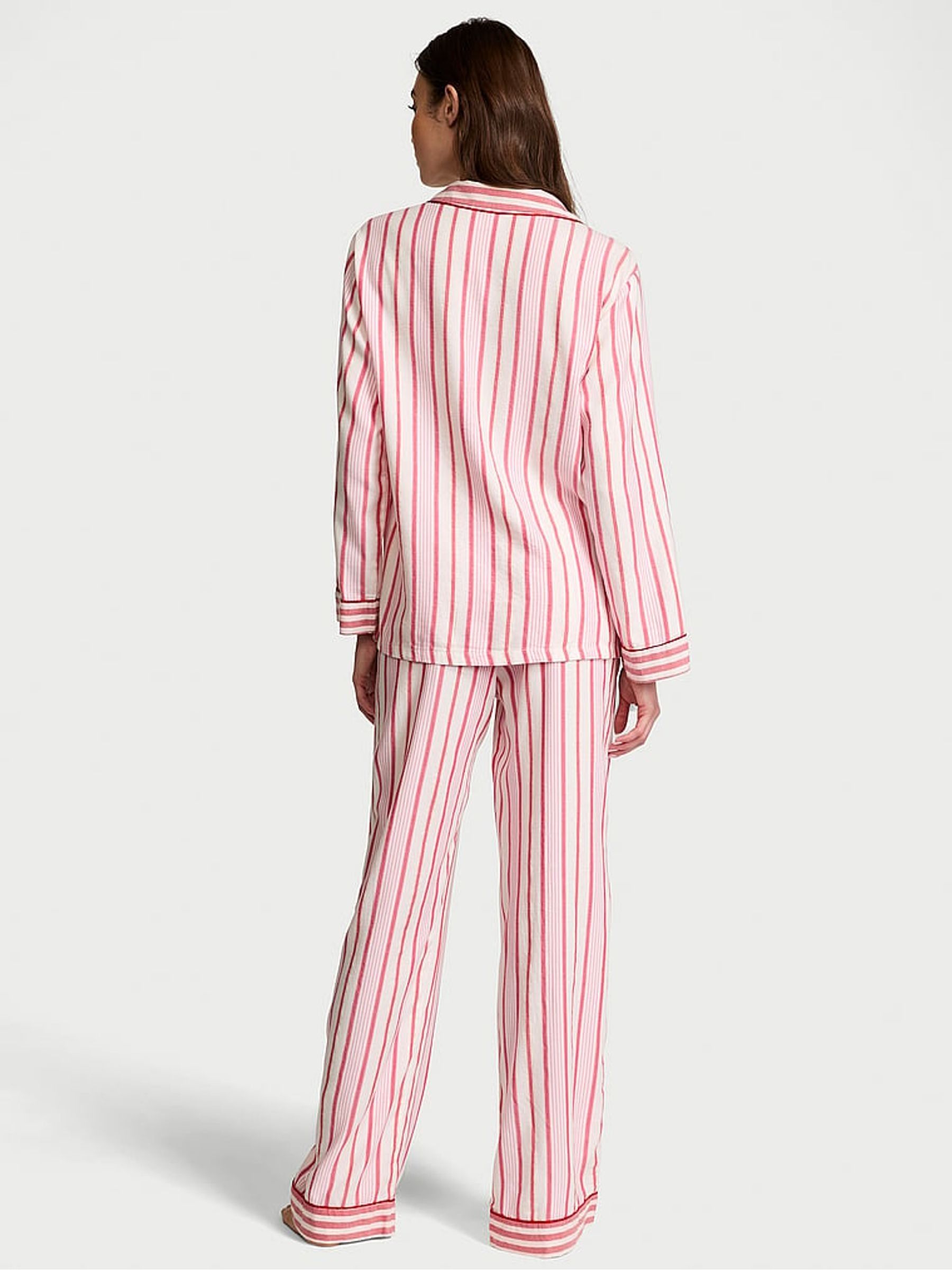 Candy Cane Stripe Red Flannel Long Pyjama Set - Image 2 of 4