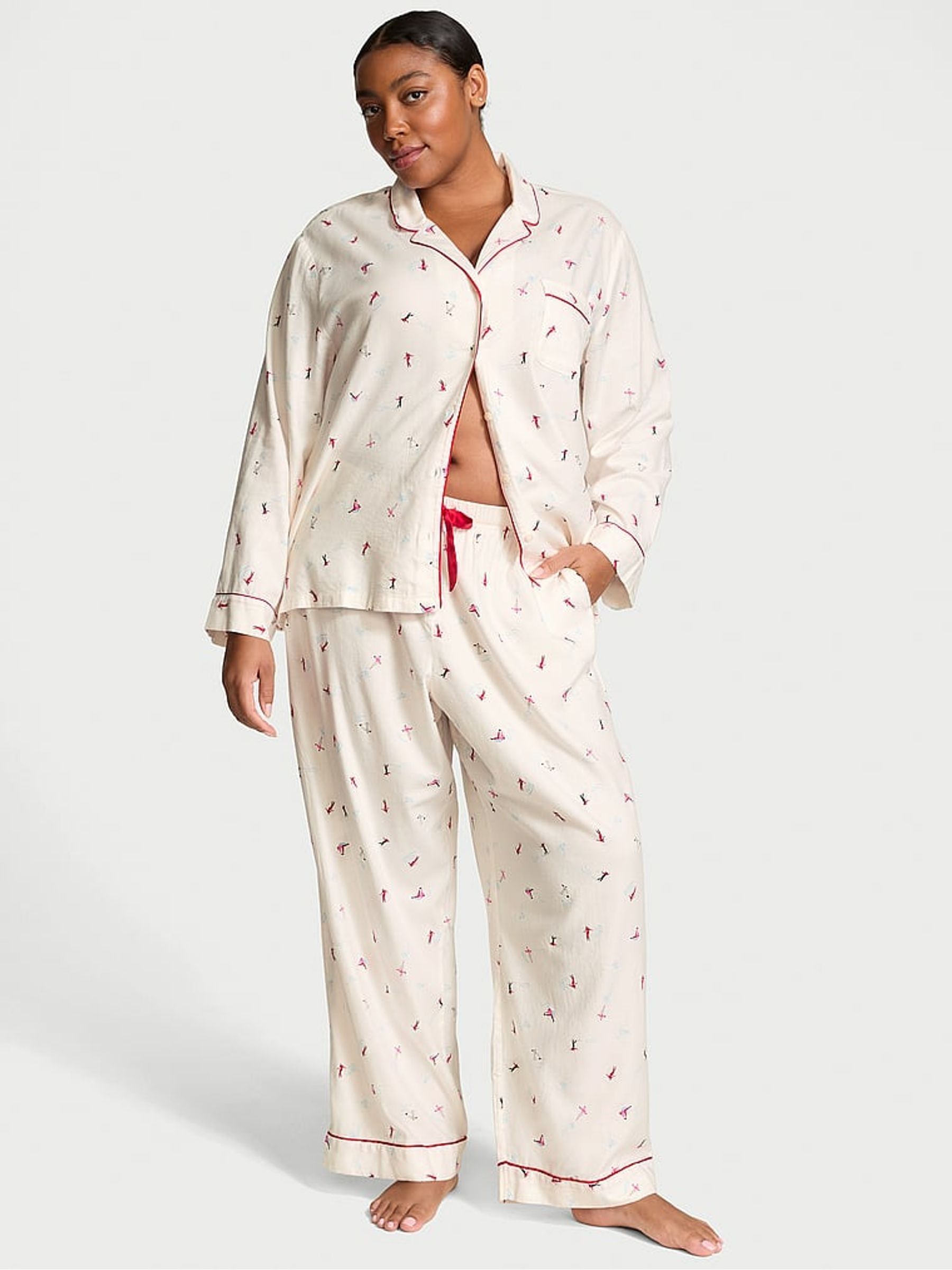 VS Skiers White Flannel Long Pyjama Set Victoria s Secret UK