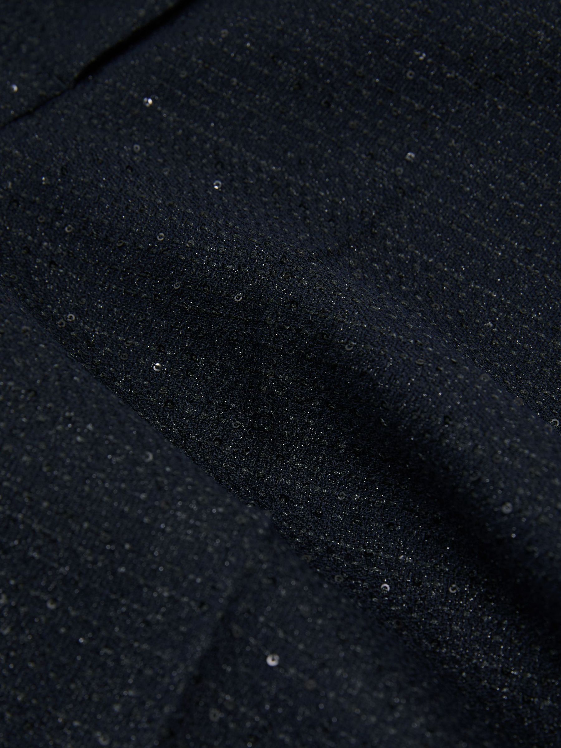 Petite Sequin-Detail Wide-Leg Woven Trousers in Navy - Image 7 of 8