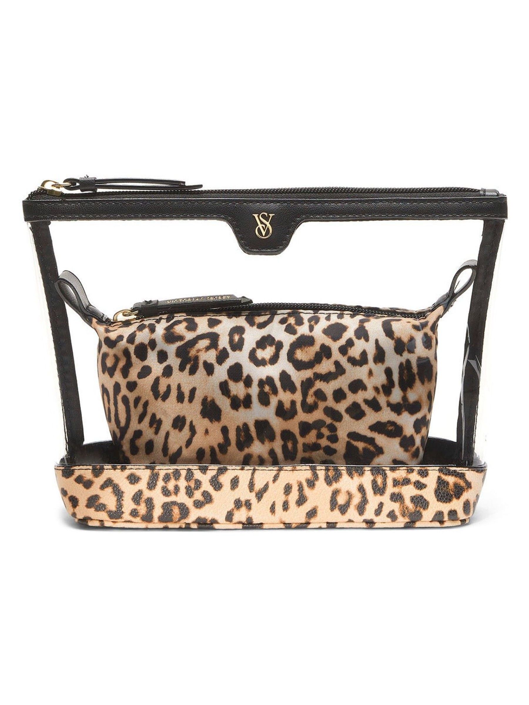 Leopard Brown AM/PM Makeup Bag Duo Victoria's Secret UK