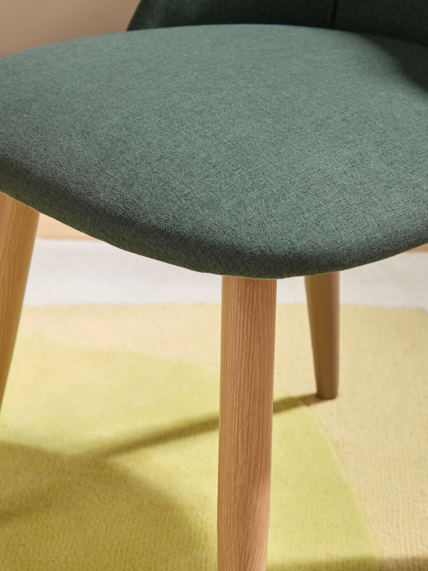 Set of 2 Bay Green and Oak Legs Lule Non Arm Dining Chairs - Image 3 of 5