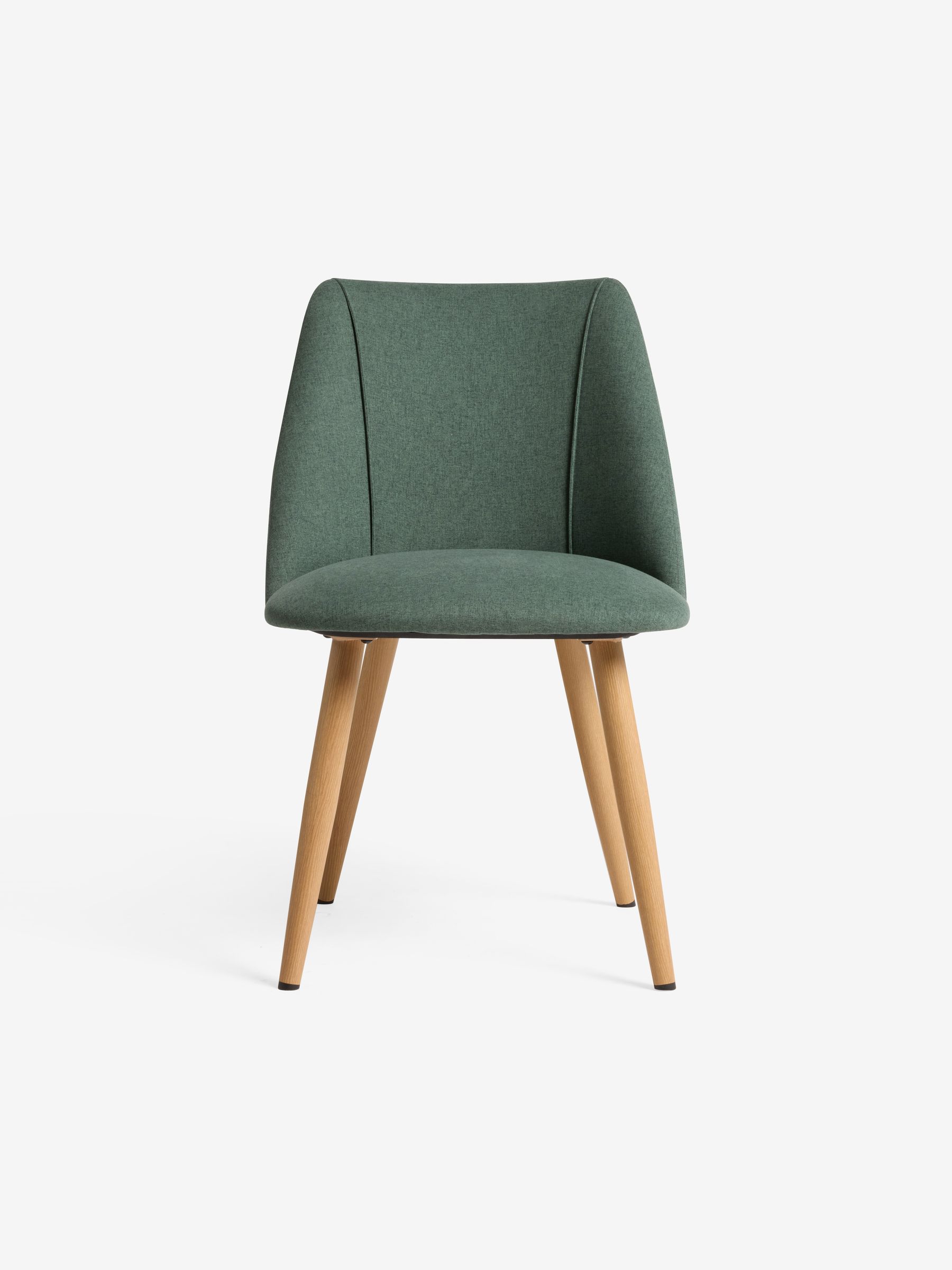 Set of 2 Bay Green and Oak Legs Lule Non Arm Dining Chairs - Image 4 of 5