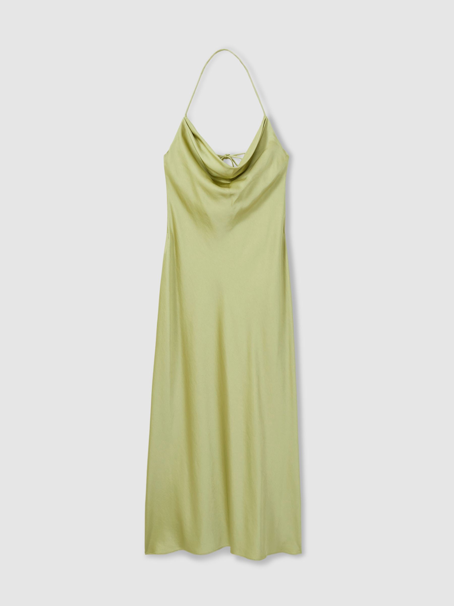 Significant Other Satin Cowl Neck Midi Dress in Sage - Image 2 of 5