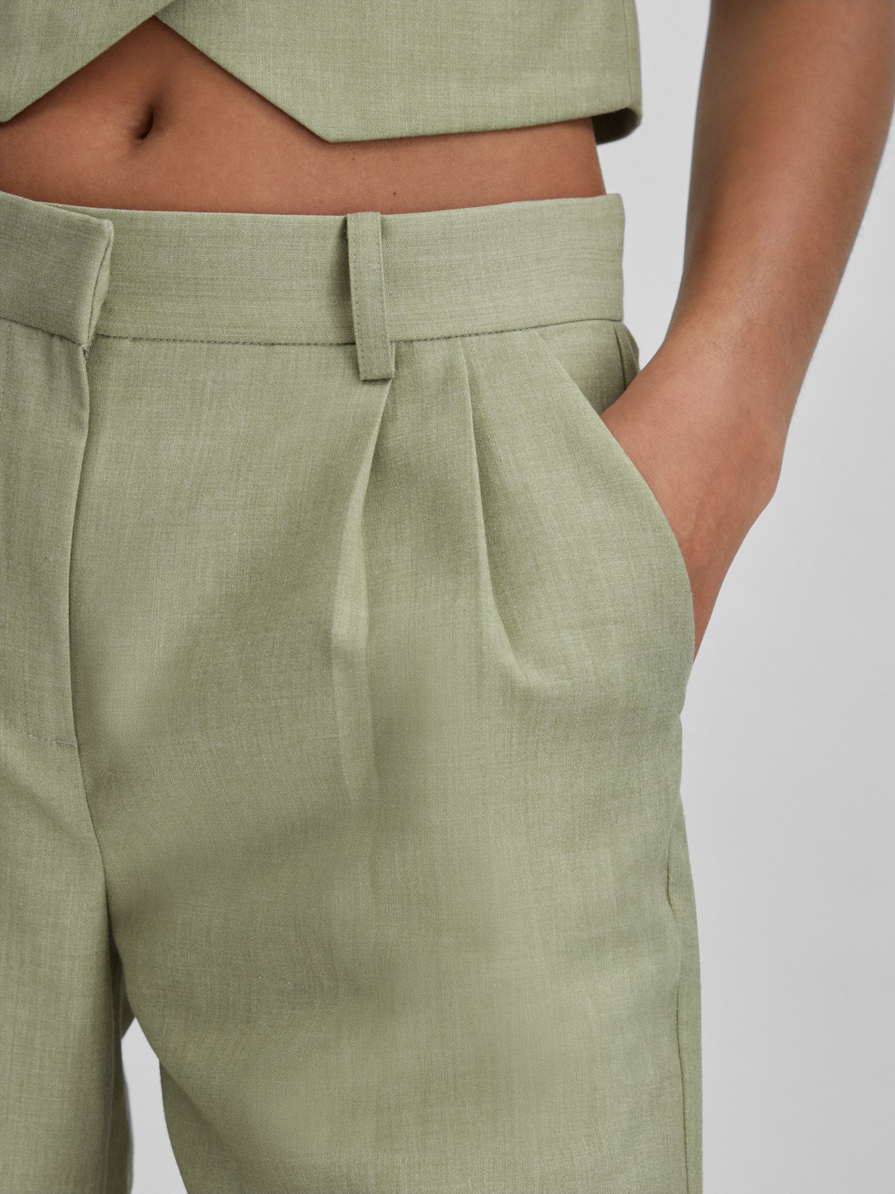 Significant Other Wide Leg Trousers in Sage - Image 3 of 5