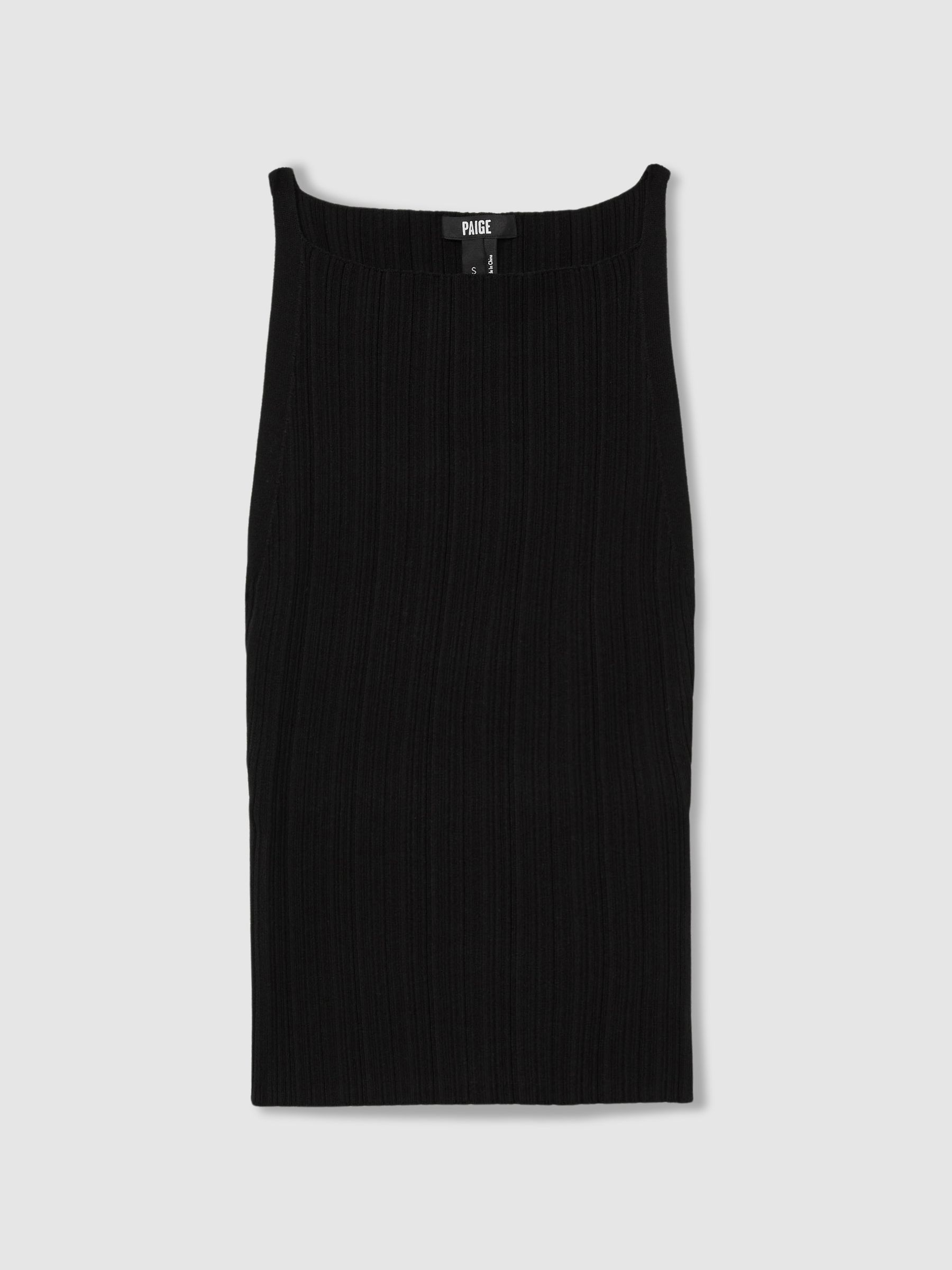 Yuelia Black Paige Ribbed Boat Neck Top - Image 1 of 5