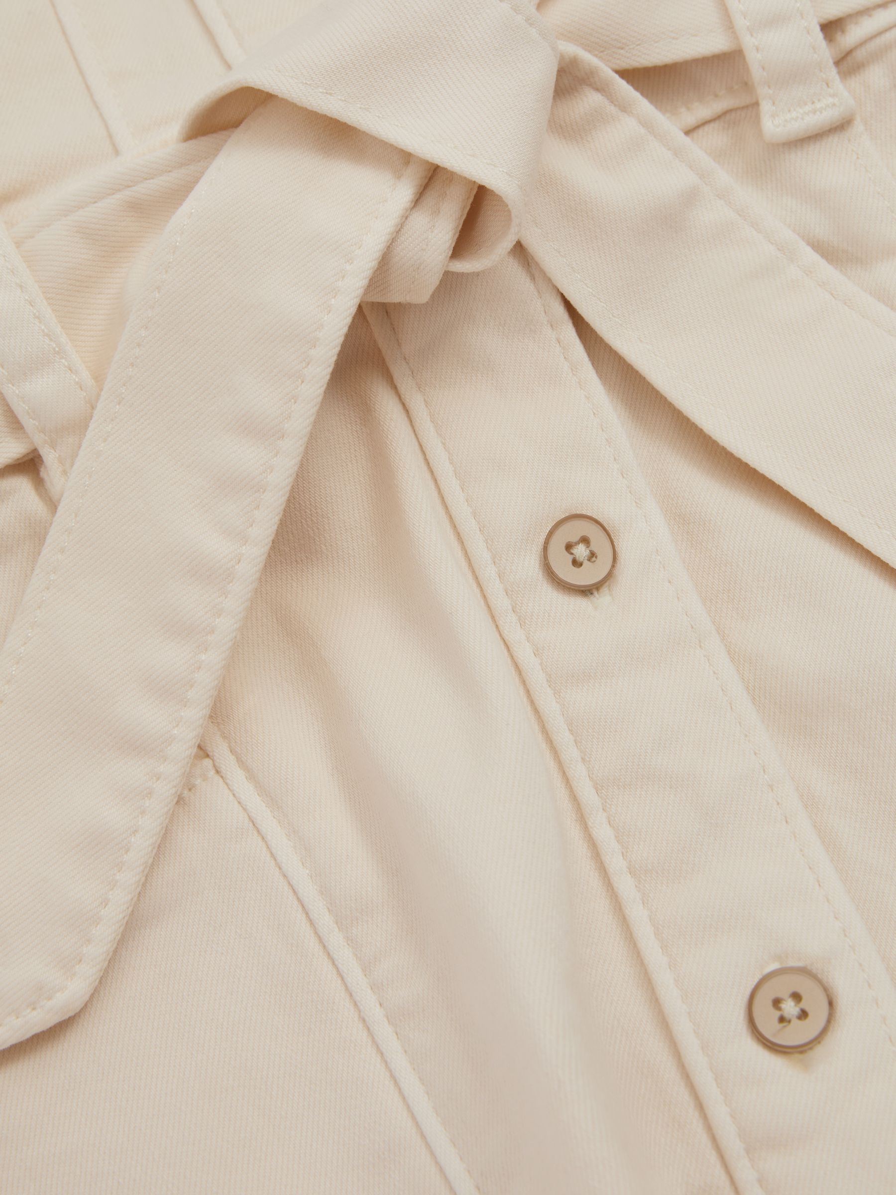 Paige Belted Denim Mini Dress in Sand - Image 2 of 5