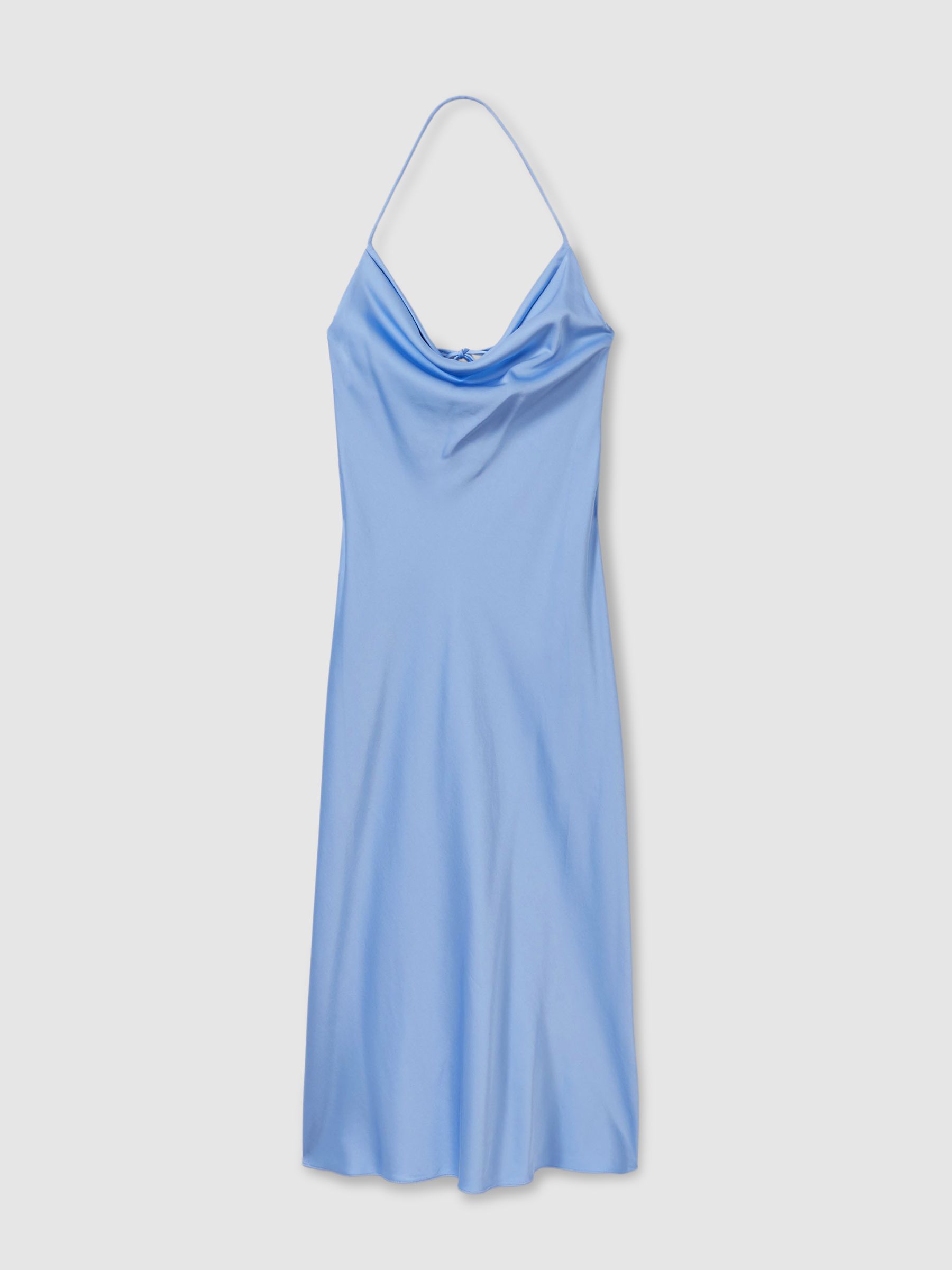 Significant Other Satin Cowl Neck Midi Dress in Blue - Image 2 of 5