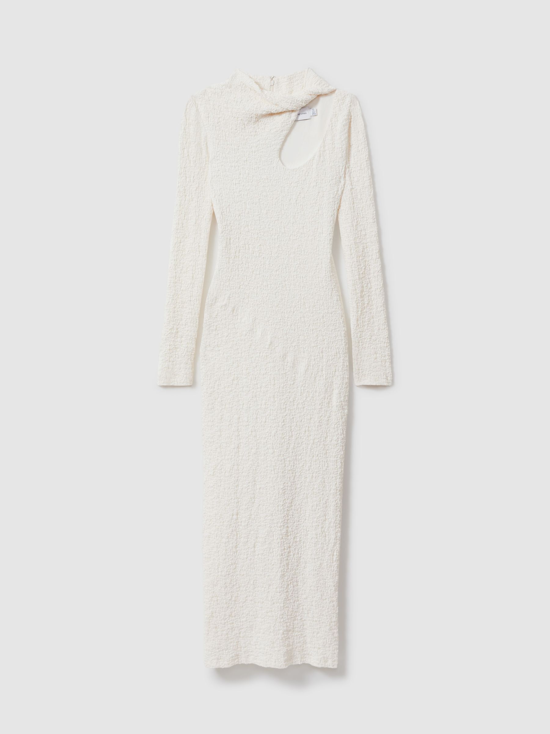Significant Other Textured Cut-Out Midi Dress in Cream - Image 2 of 6