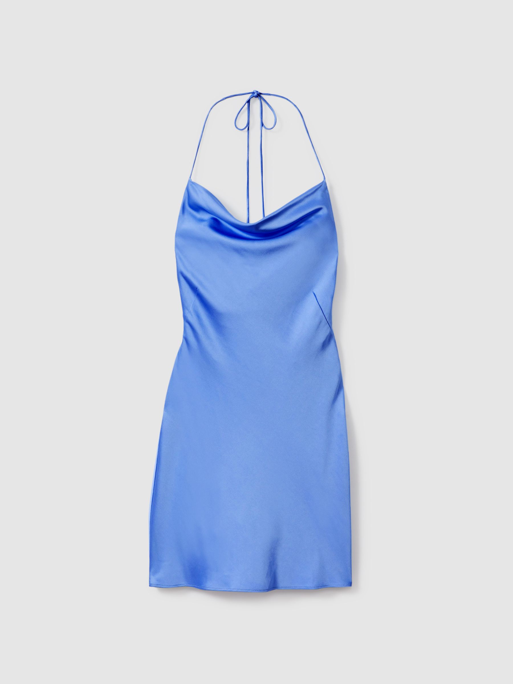 Significant Other Satin Cowl Neck Mini Dress in Blue - Image 2 of 6