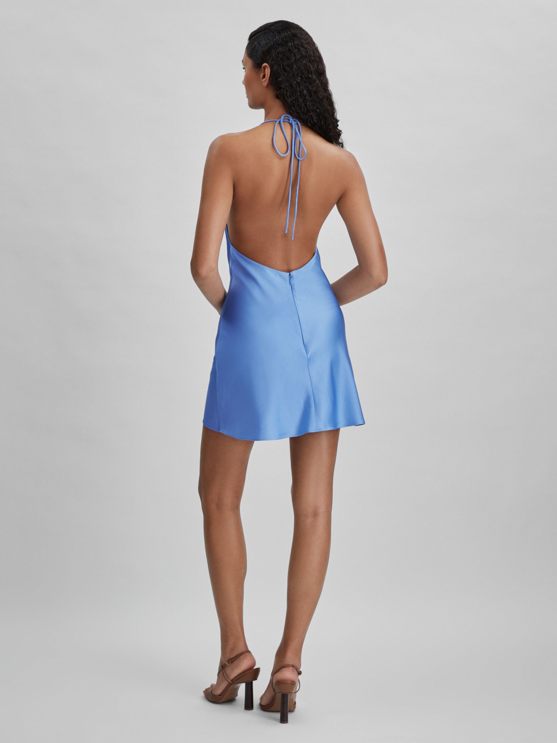 Significant Other Satin Cowl Neck Mini Dress in Blue - Image 5 of 6