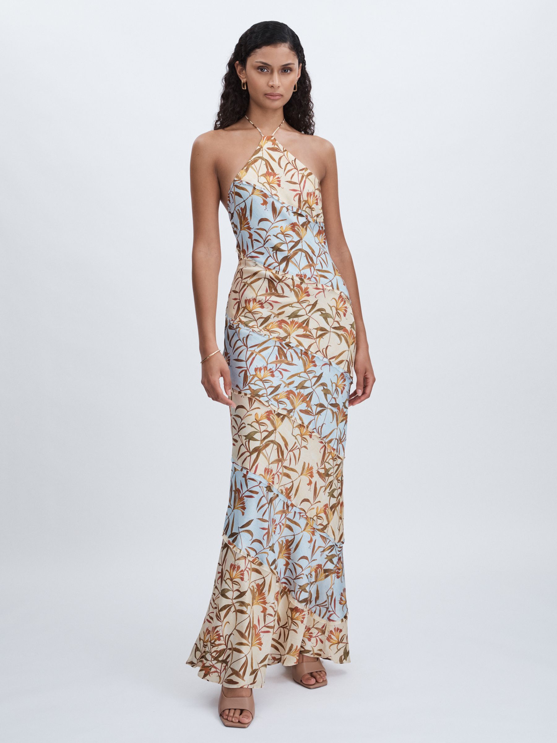 Significant Other Floral Halterneck Maxi Dress in Blue Multi - Image 1 of 6