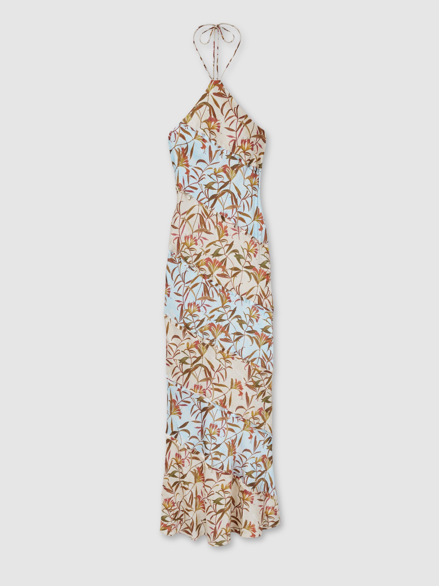 Significant Other Floral Halterneck Maxi Dress in Blue Multi - Image 2 of 6