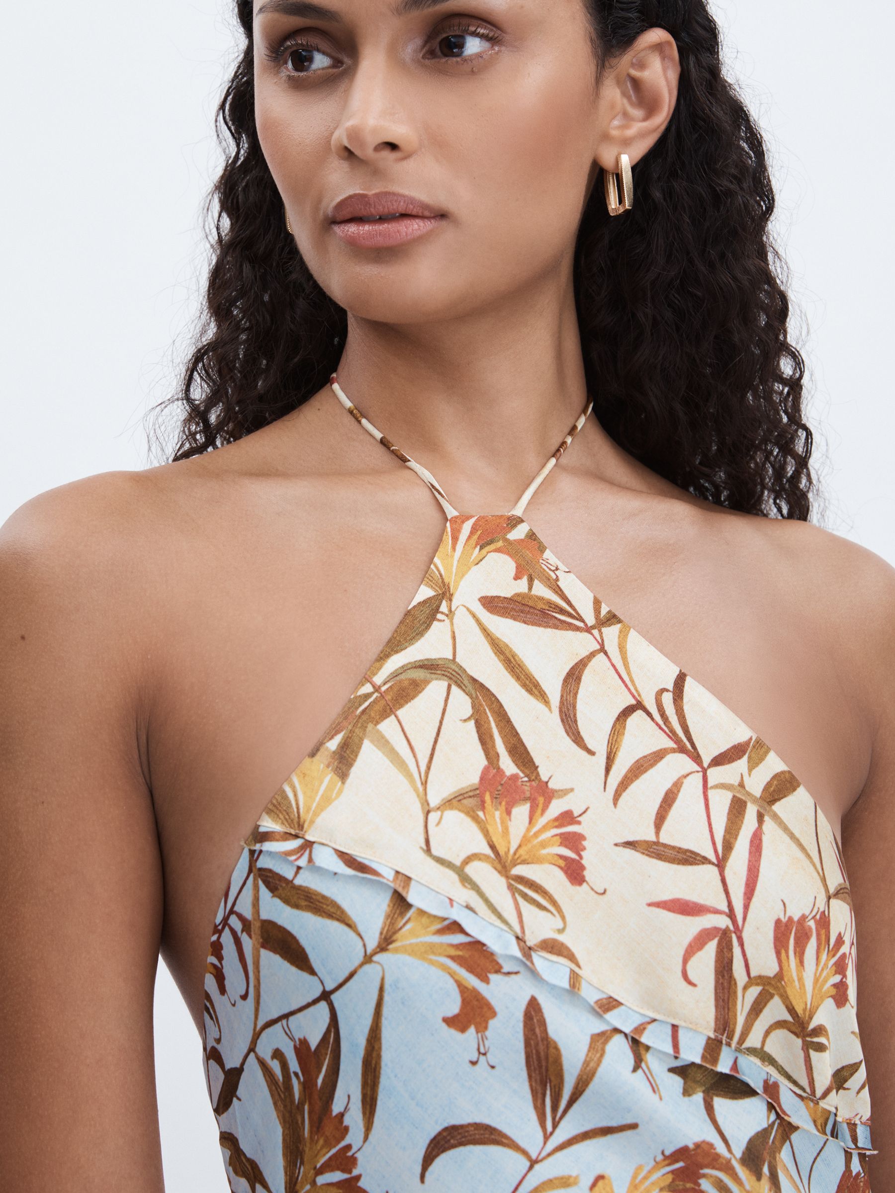 Significant Other Floral Halterneck Maxi Dress in Blue Multi - Image 3 of 6