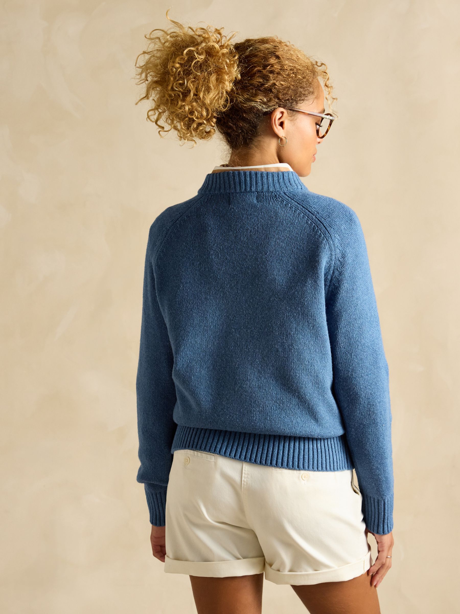 Jonty Blue Cotton Rich Intarsia Knit Jumper - Image 2 of 6