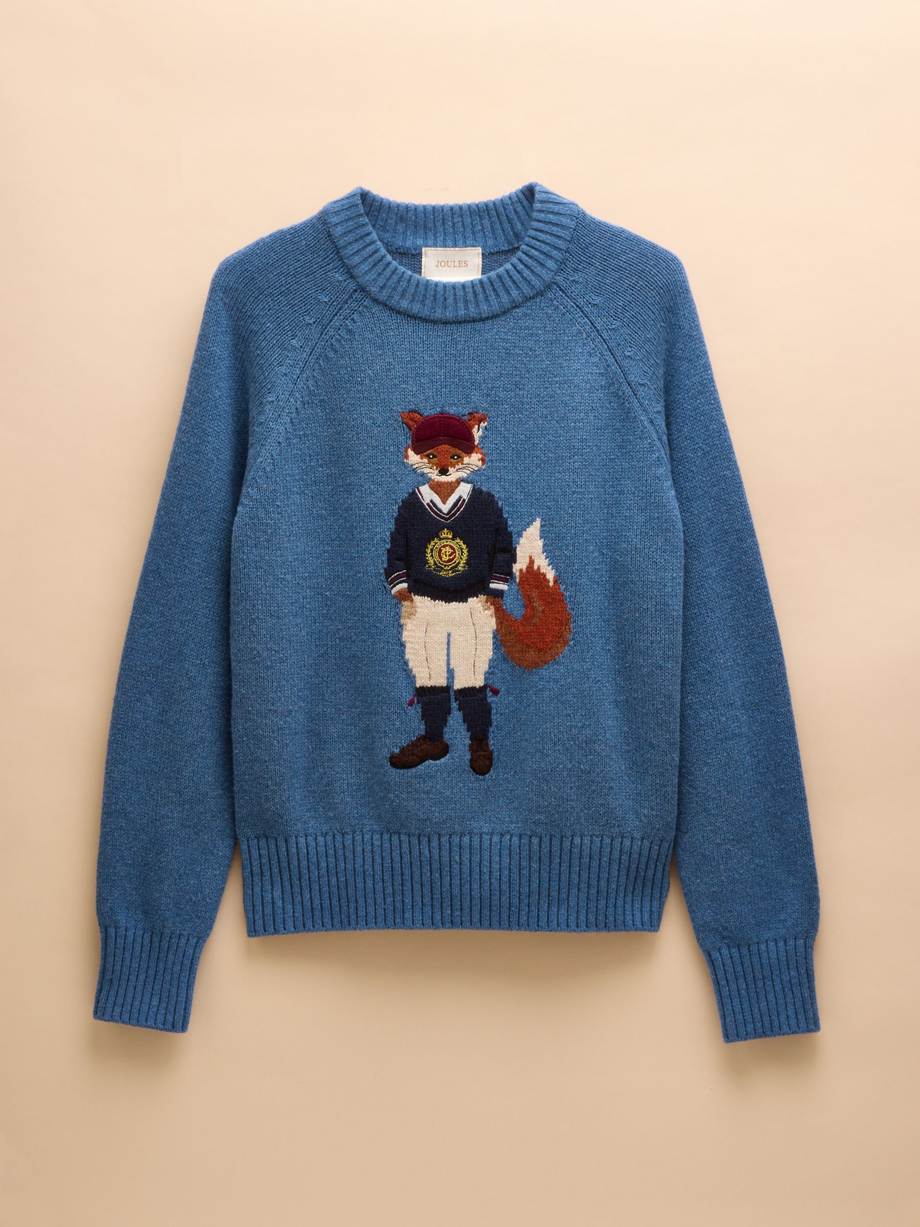 Jonty Blue Cotton Rich Intarsia Knit Jumper - Image 6 of 6