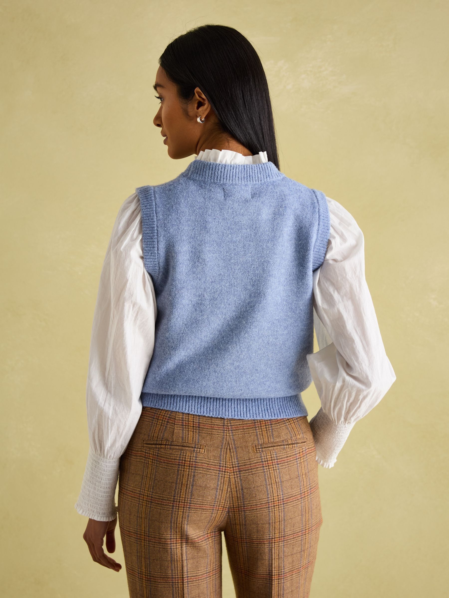 Holly Light Blue Regular Fit Knitted Vest - Image 2 of 7
