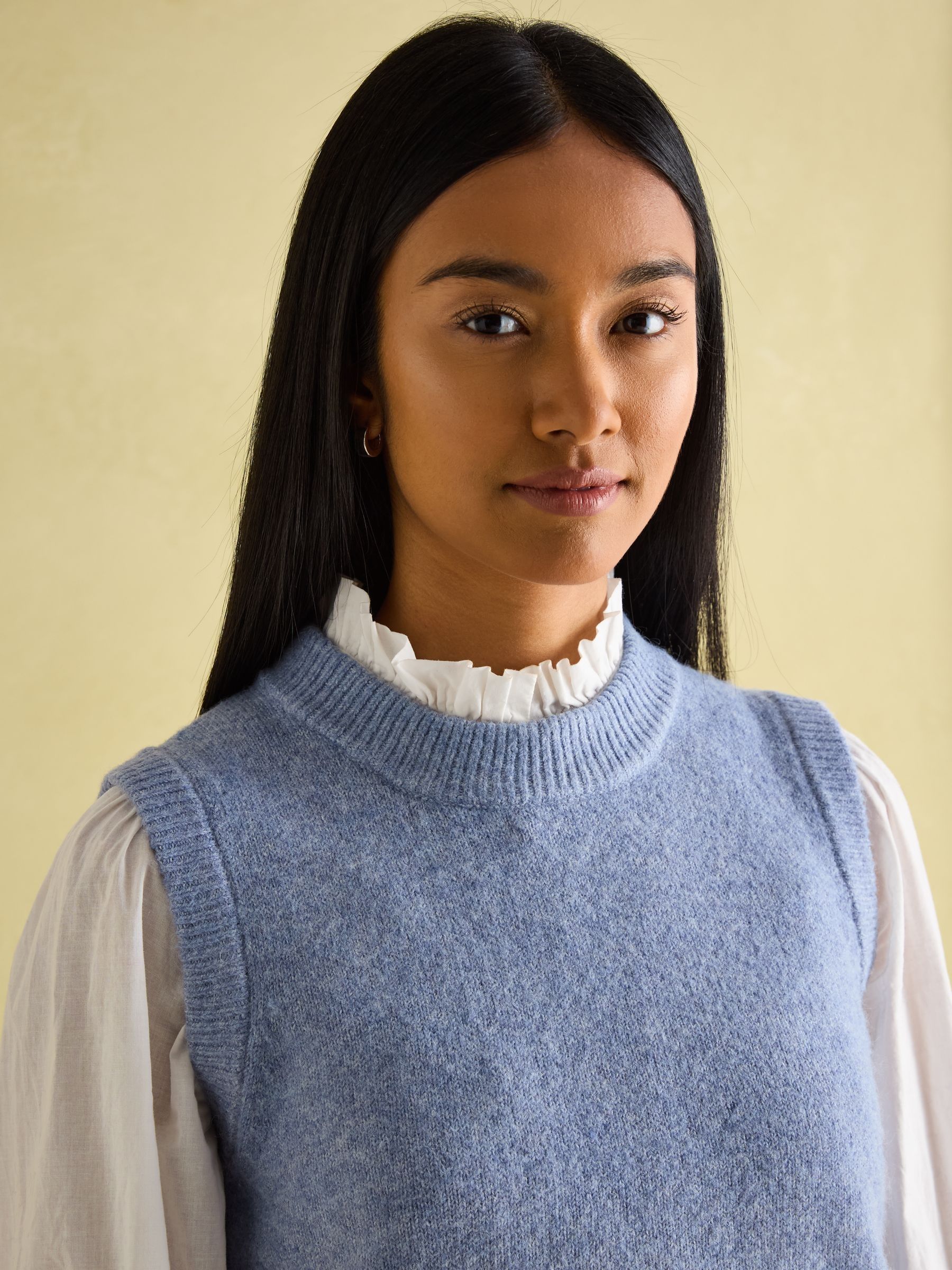 Holly Light Blue Regular Fit Knitted Vest - Image 4 of 7