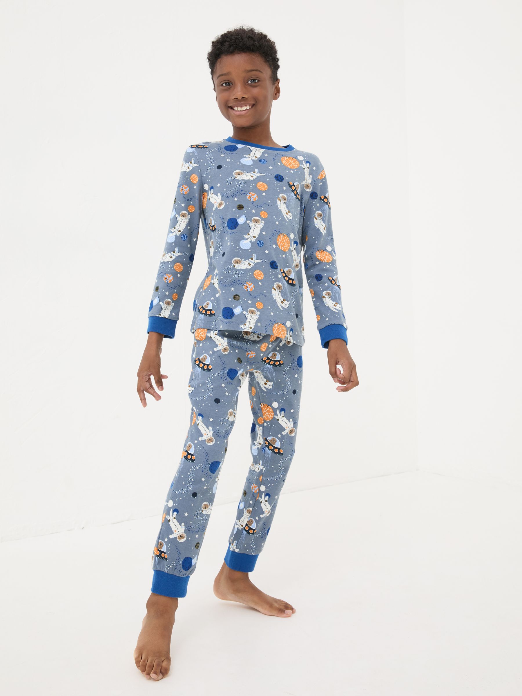 Blue Space Otter 100% Cotton Pyjama Set - Image 2 of 5