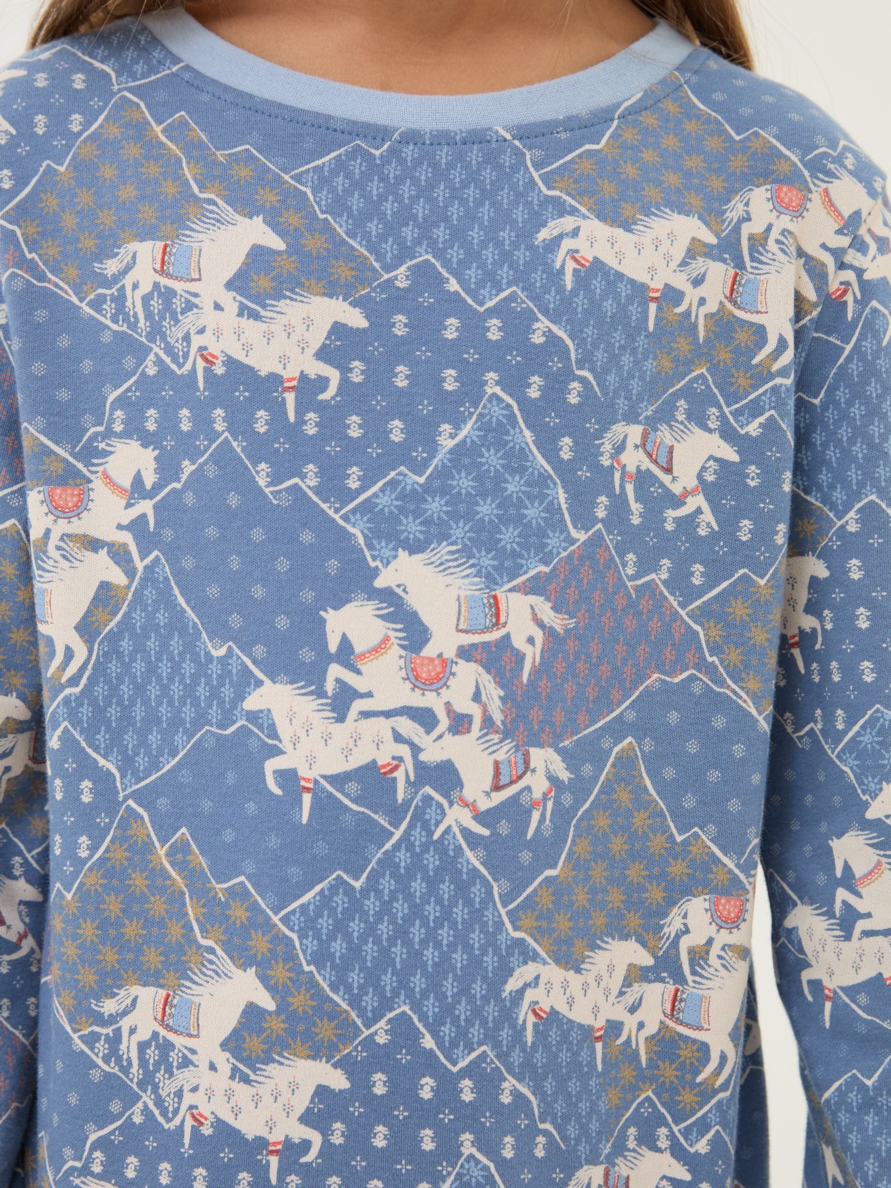 Blue Horse Print Cotton Pyjama Set - Image 5 of 5 Blue Horse Print Cotton Pyjama Set - Image 5 of 5