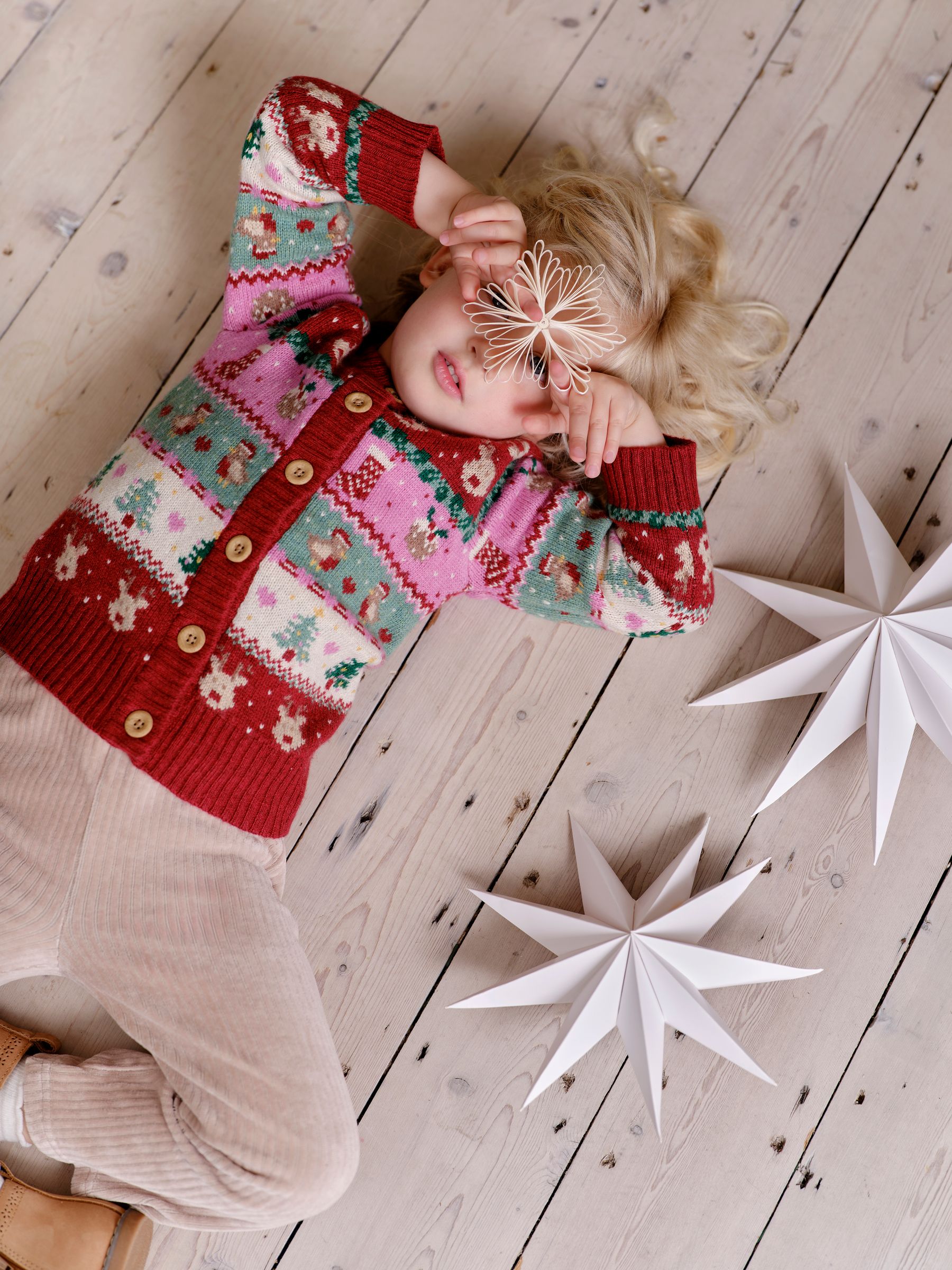 Christmas Festive Friends Fairisle Pattern Cardigan - Image 1 of 4