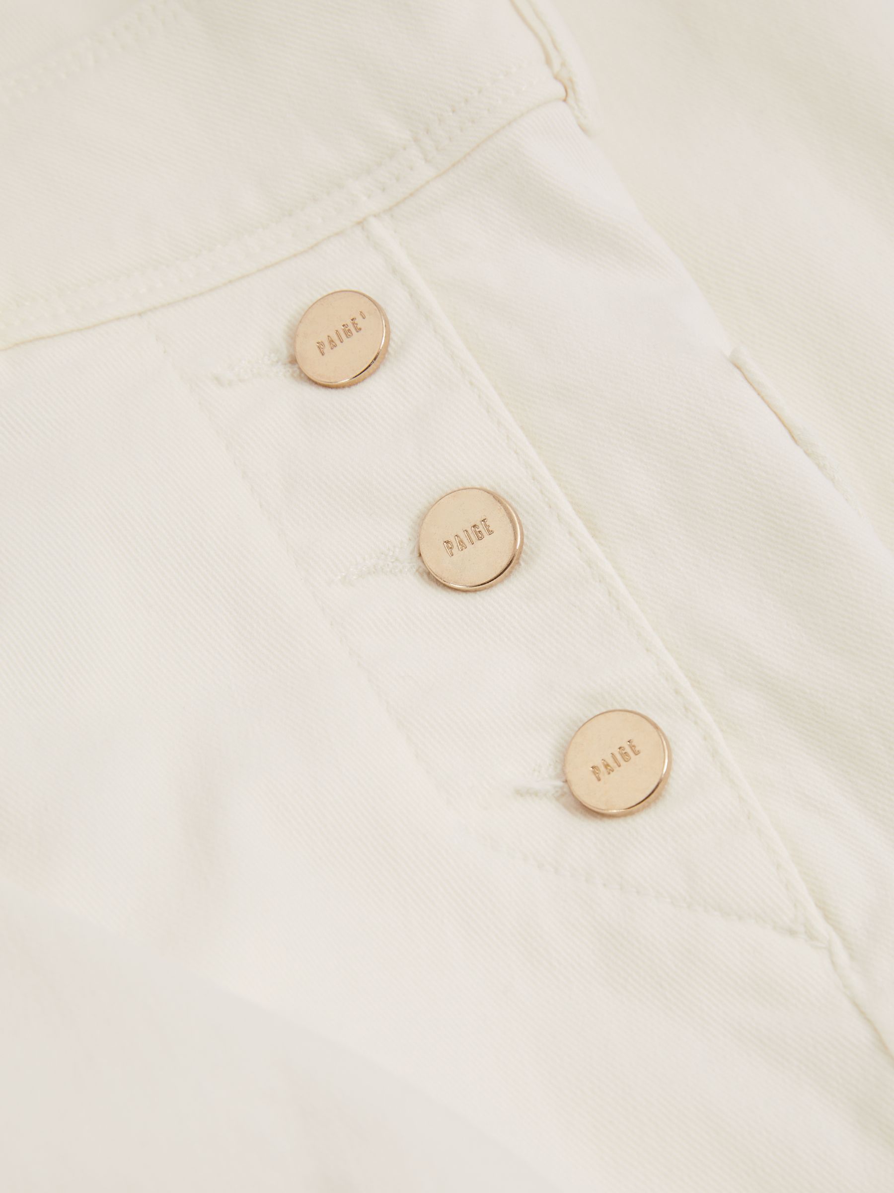 Aubrey 32 Ecru Paige High Rise Wide Leg Button Detail Jeans - Image 2 of 6