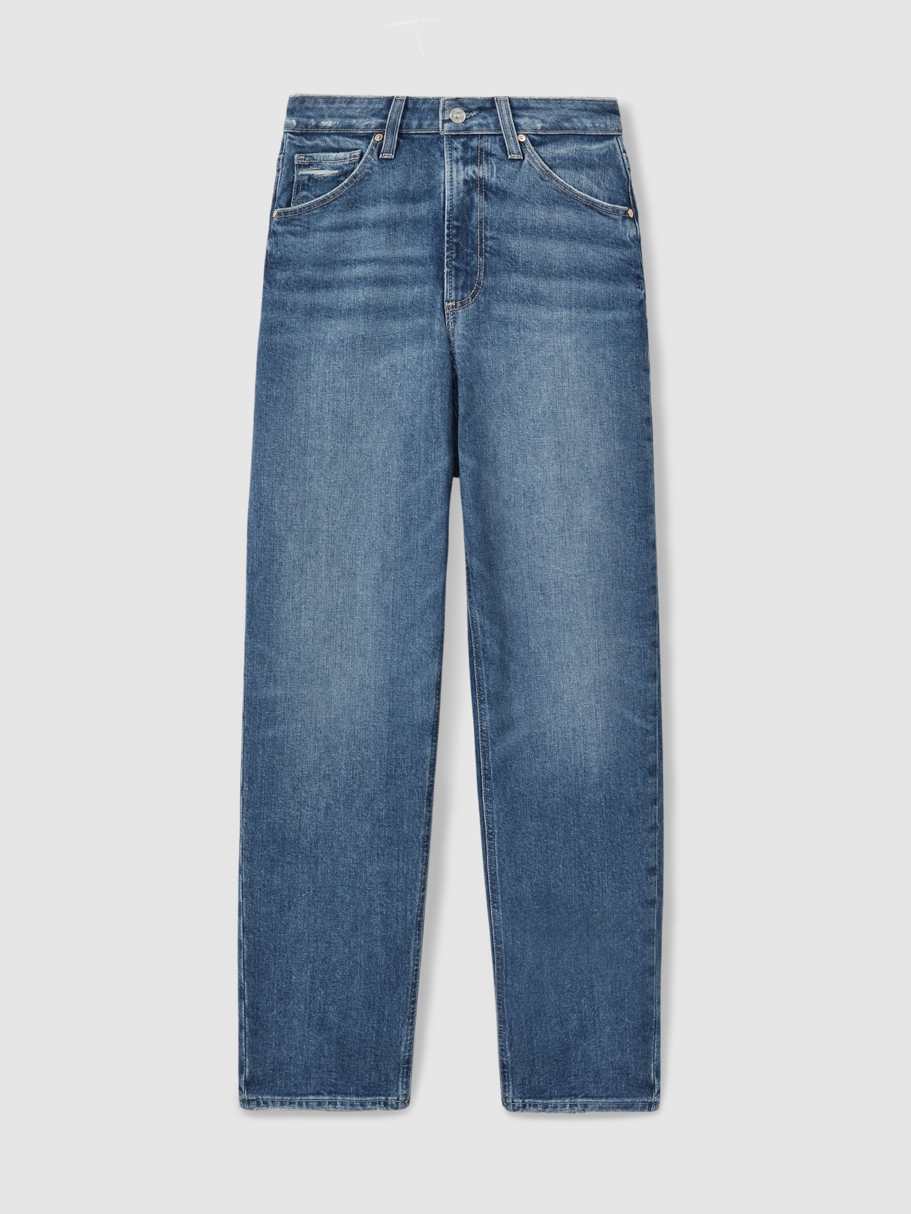 Sarah Familia Blue Paige Straight Leg Cropped Jeans - Image 1 of 5